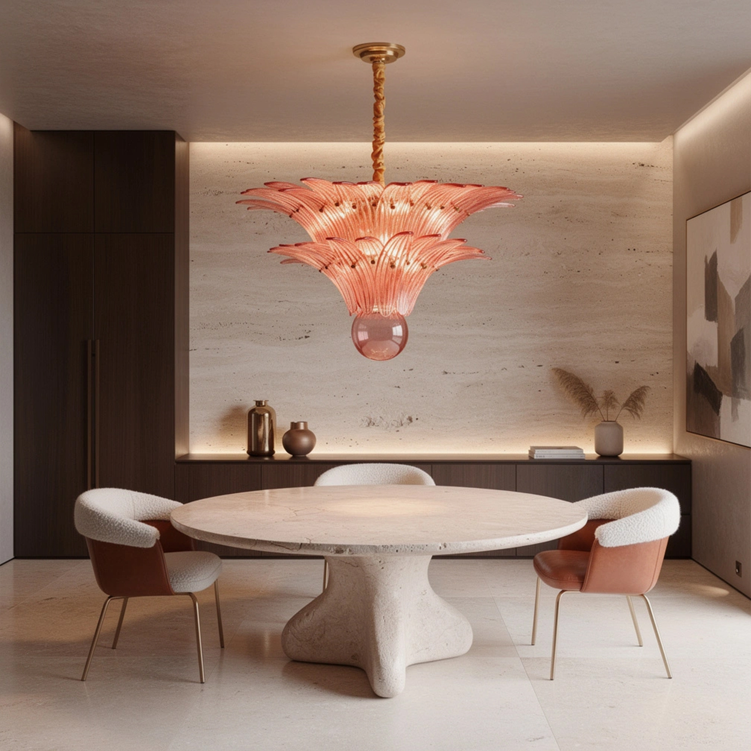 Fantastic Small Murano Palmette Chandelier