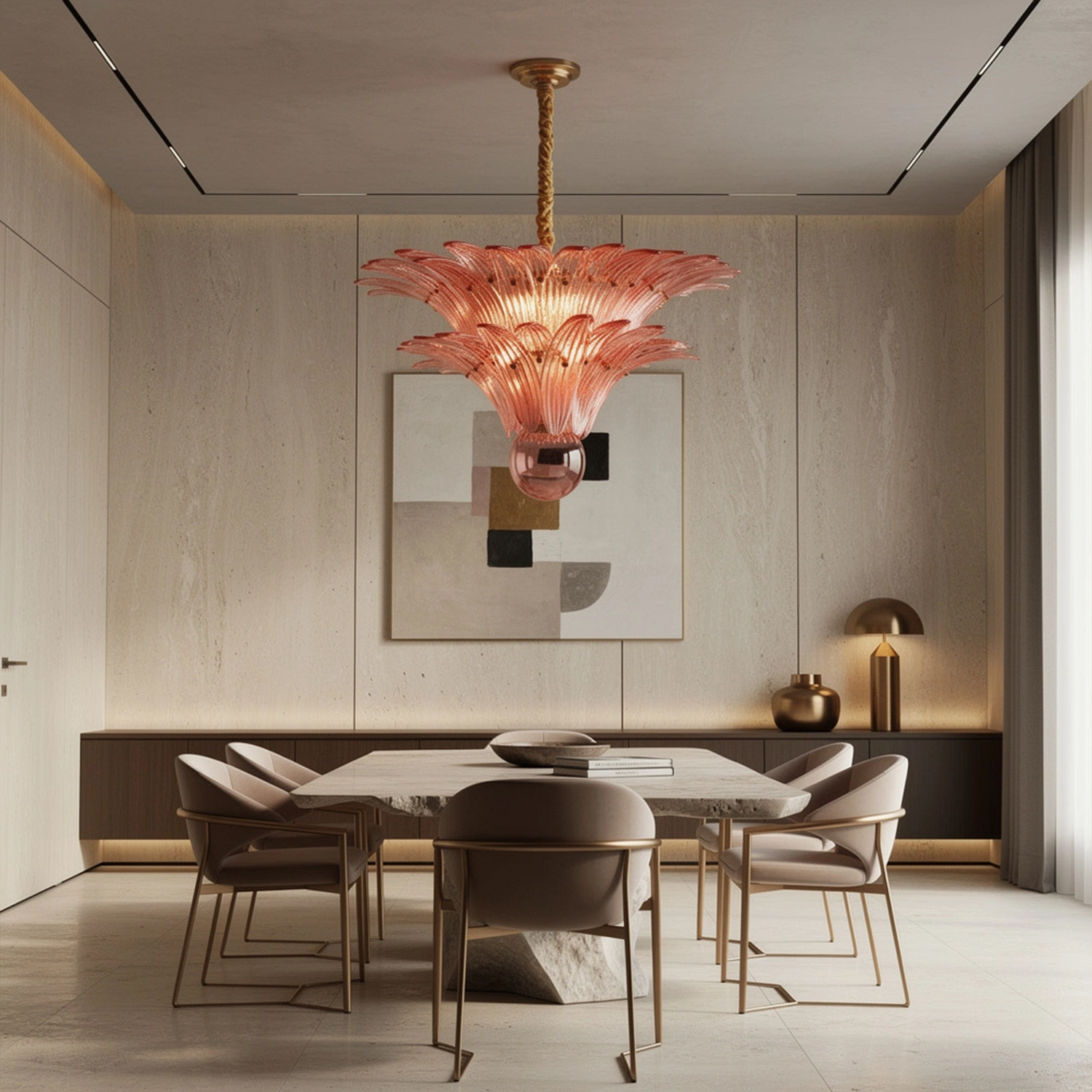 Fantastic Small Murano Palmette Chandelier