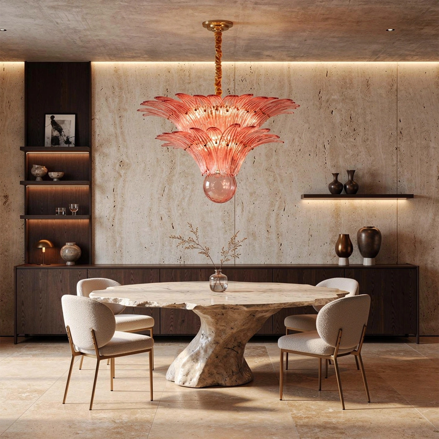 Fantastic Small Murano Palmette Chandelier