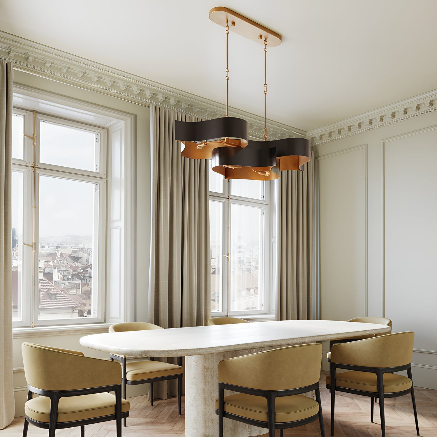 Grand Lotus Linear Chandelier