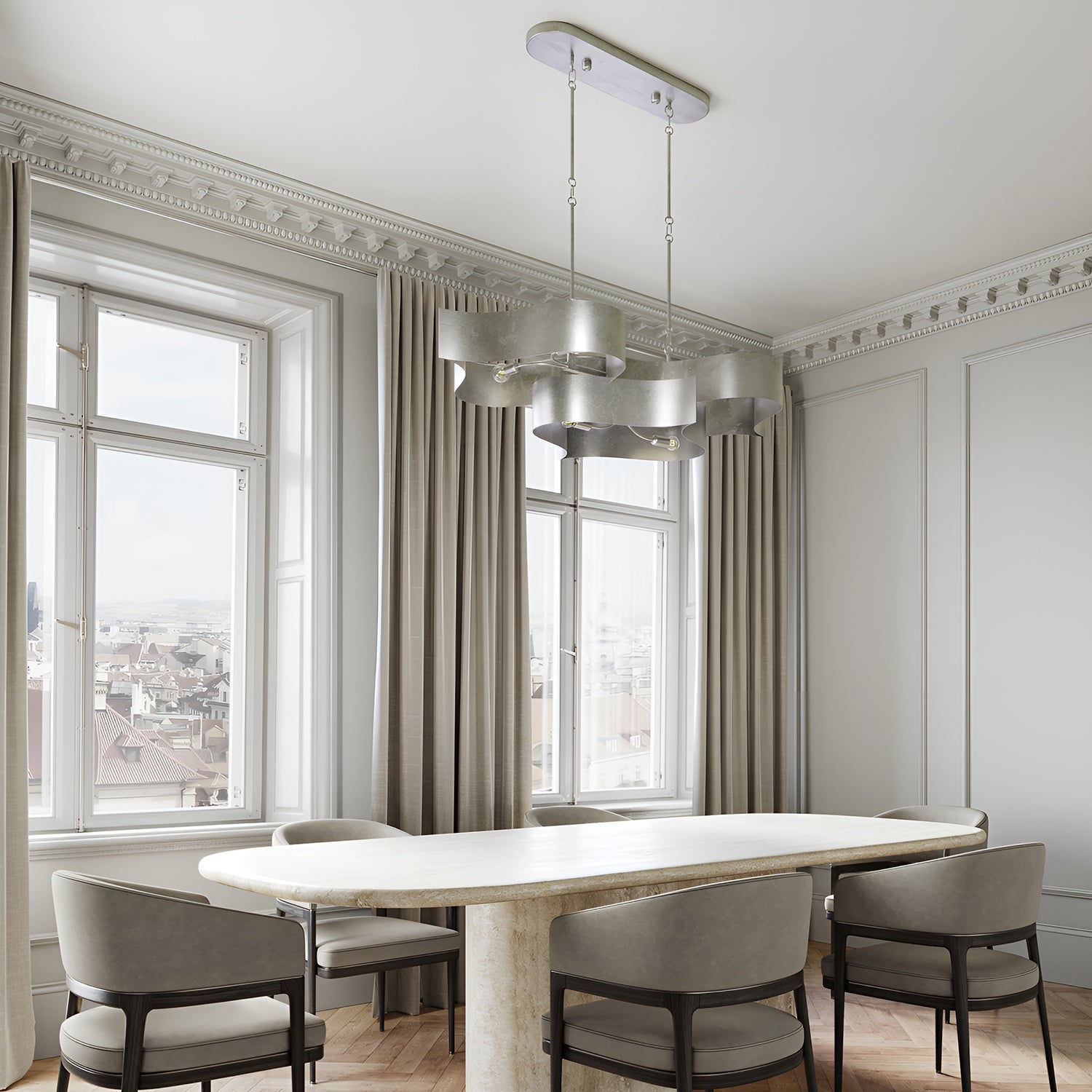 Grand Lotus Linear Chandelier