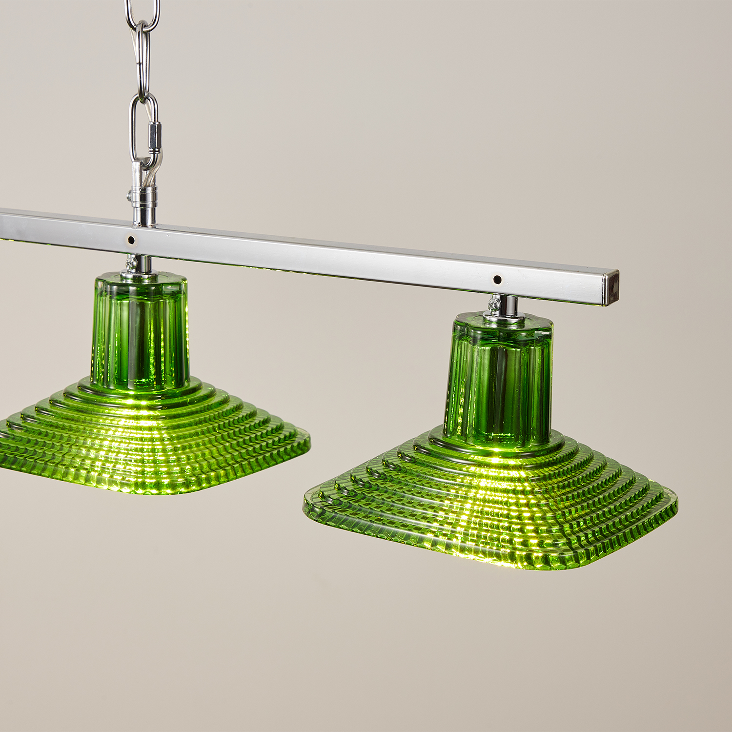 Green Crystal Linear Pendant Light by Carl 1960s
