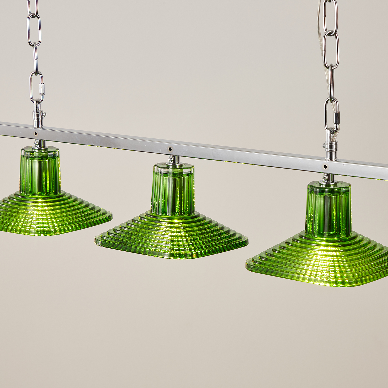 Green Crystal Linear Pendant Light by Carl 1960s