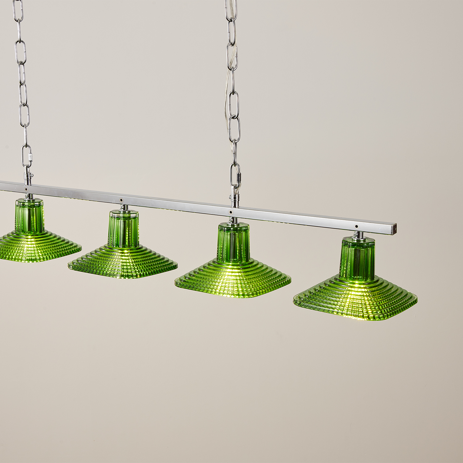 Green Crystal Linear Pendant Light by Carl 1960s
