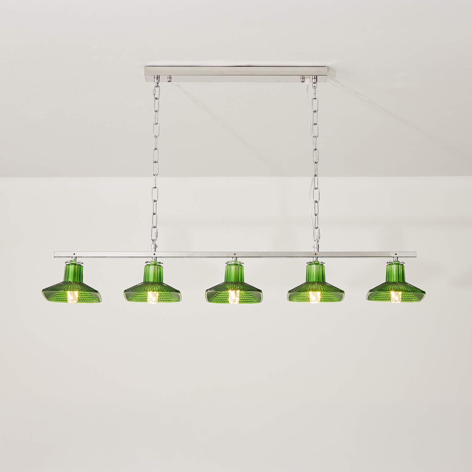 Green Crystal Linear Pendant Light by Carl 1960s