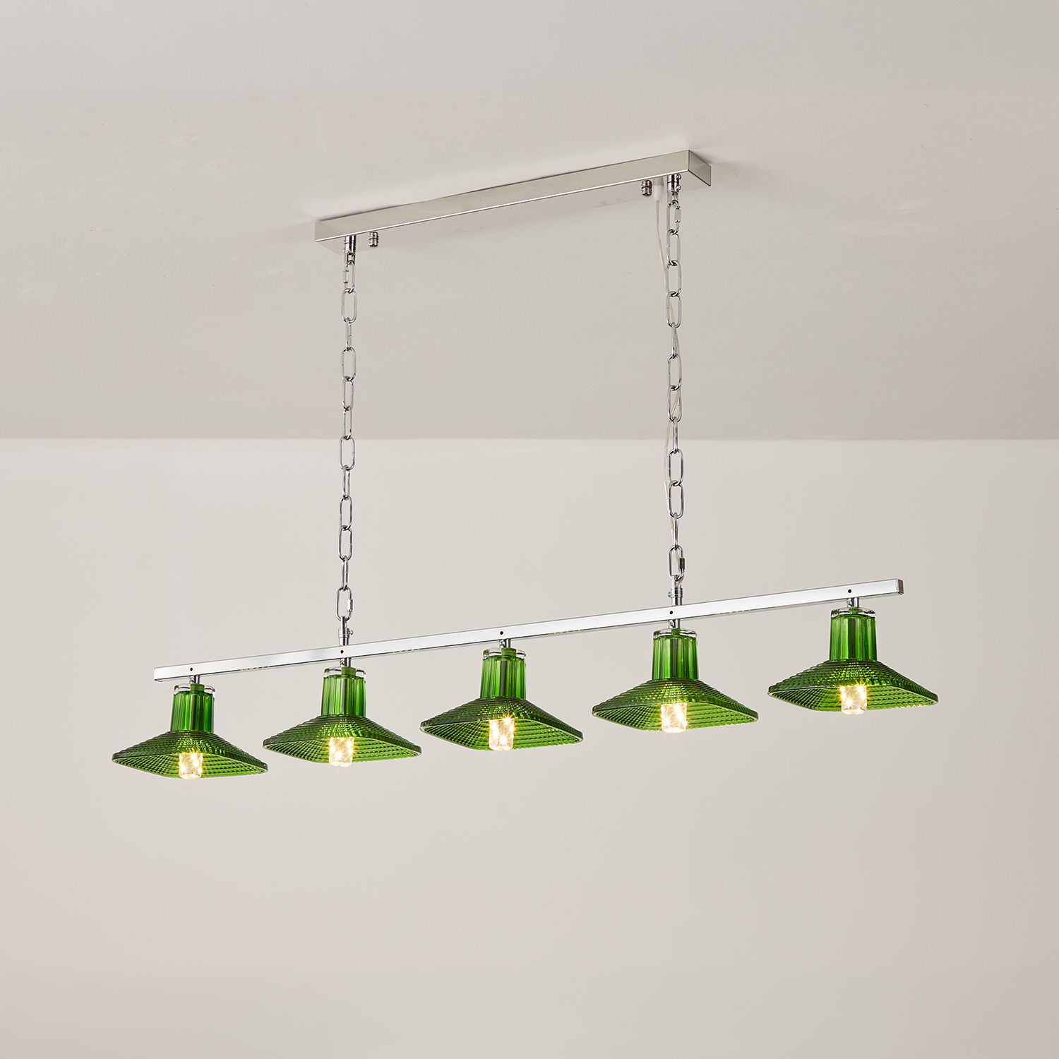 Green Crystal Linear Pendant Light by Carl 1960s