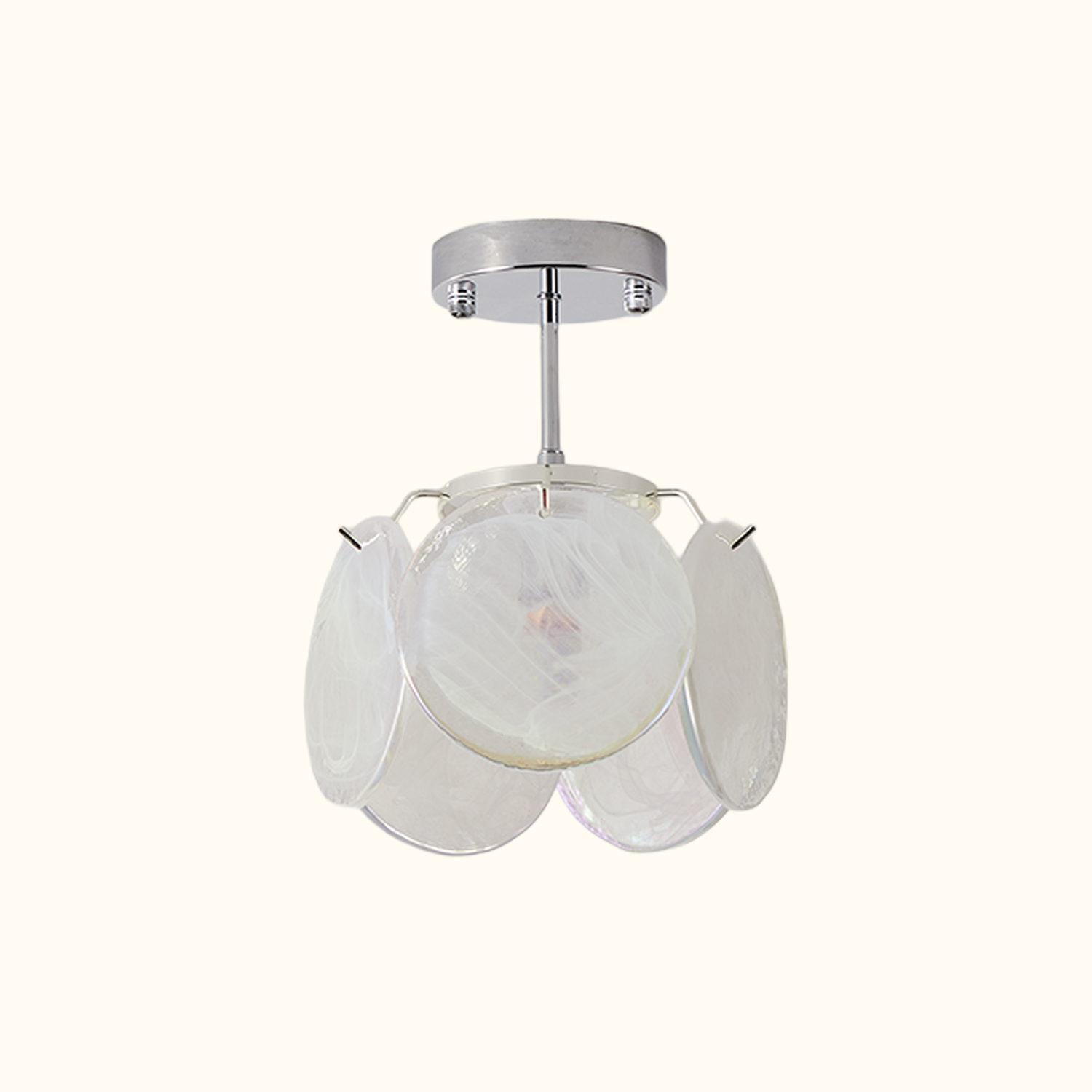 Italian Disc Ceiling Lamp Murano Glass 1970s