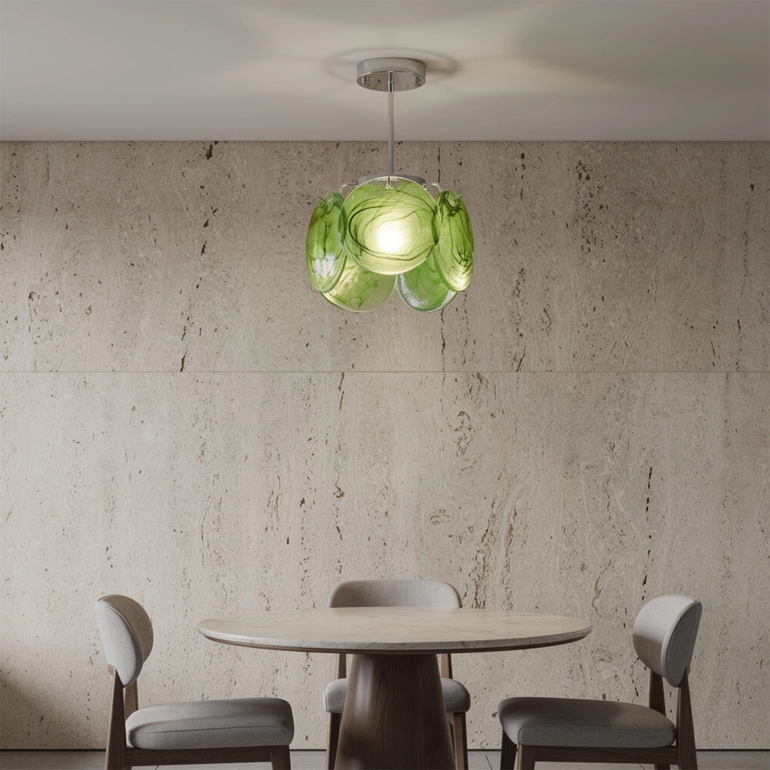 Italian Disc Ceiling Lamp Murano Glass 1970s