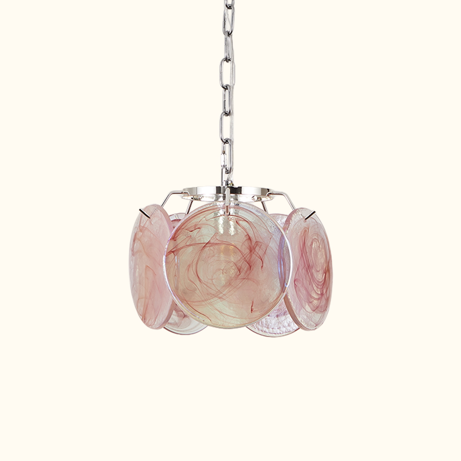 Italian Disc Pendent Lamp Murano Glass 1970s
