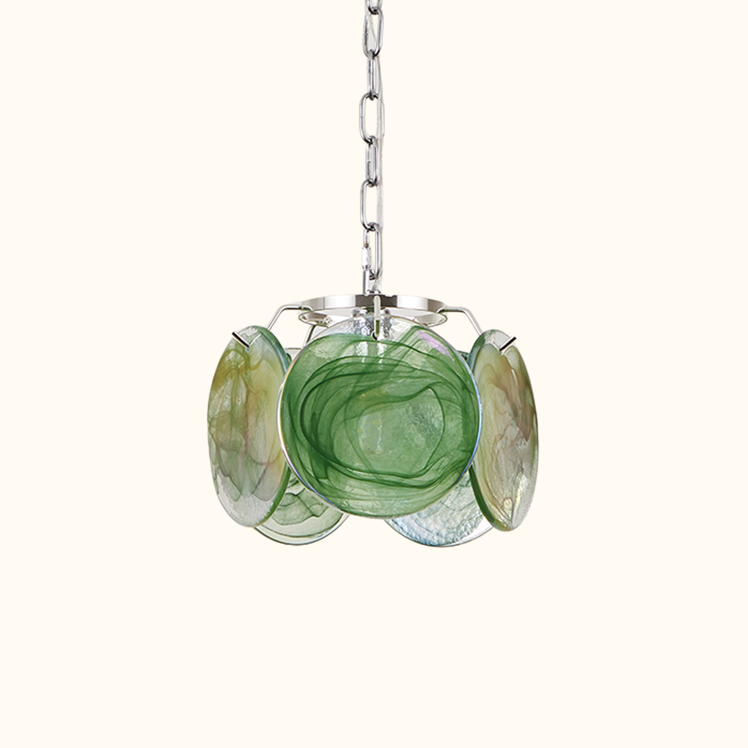 Italian Disc Pendent Lamp Murano Glass 1970s