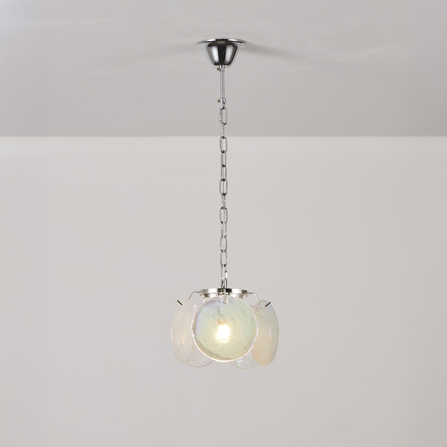 Italian Disc Pendent Lamp Murano Glass 1970s