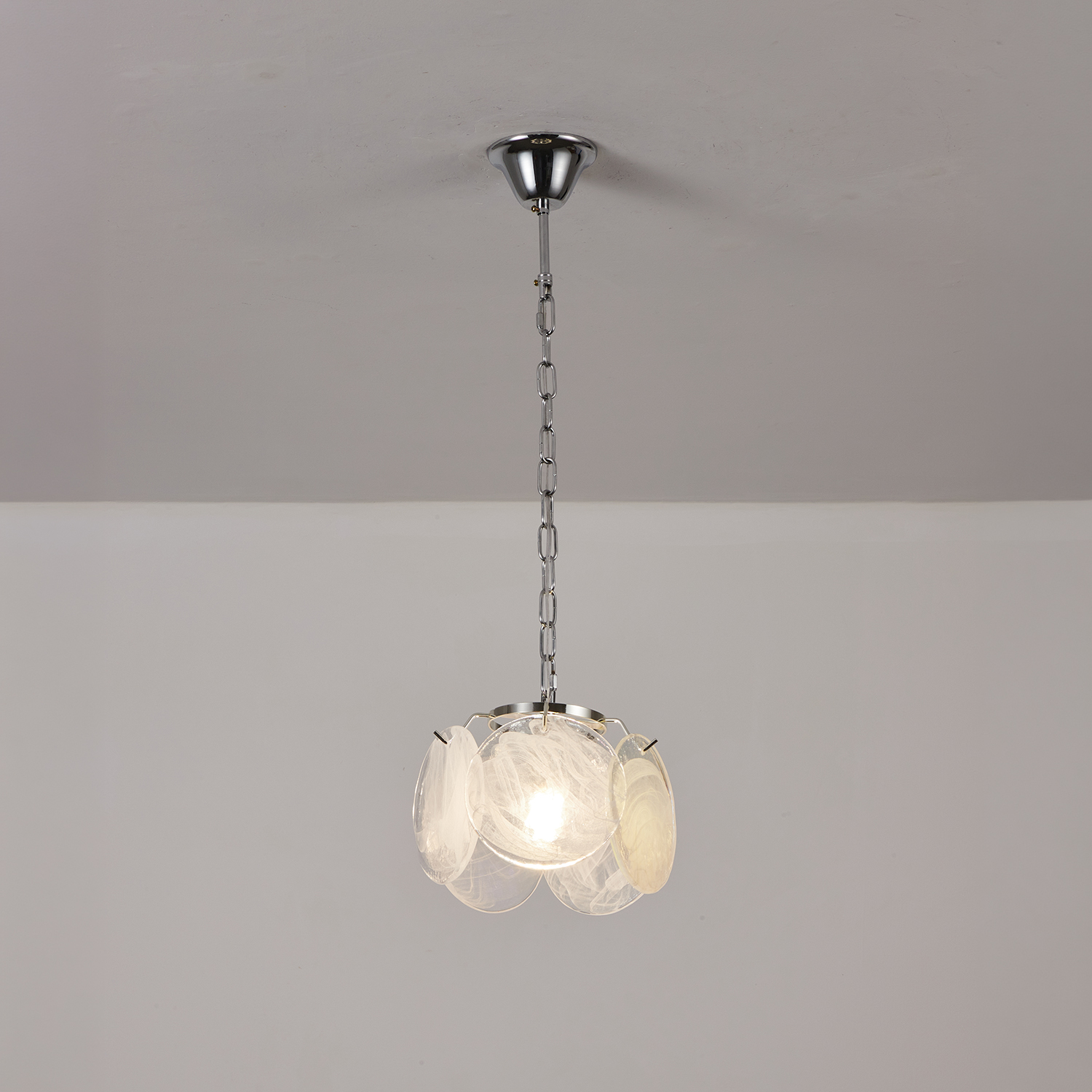 Italian Disc Pendent Lamp Murano Glass 1970s