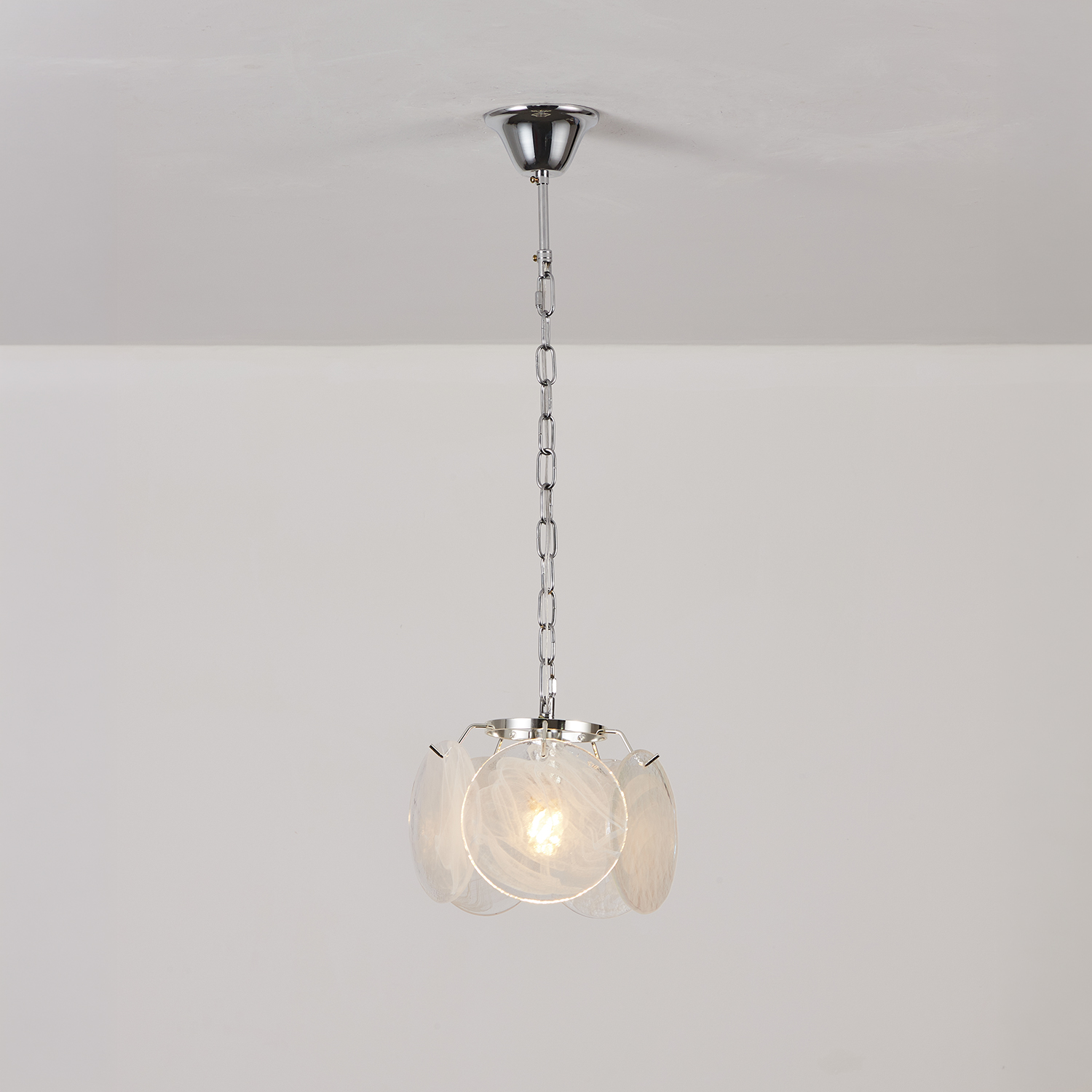 Italian Disc Pendent Lamp Murano Glass 1970s