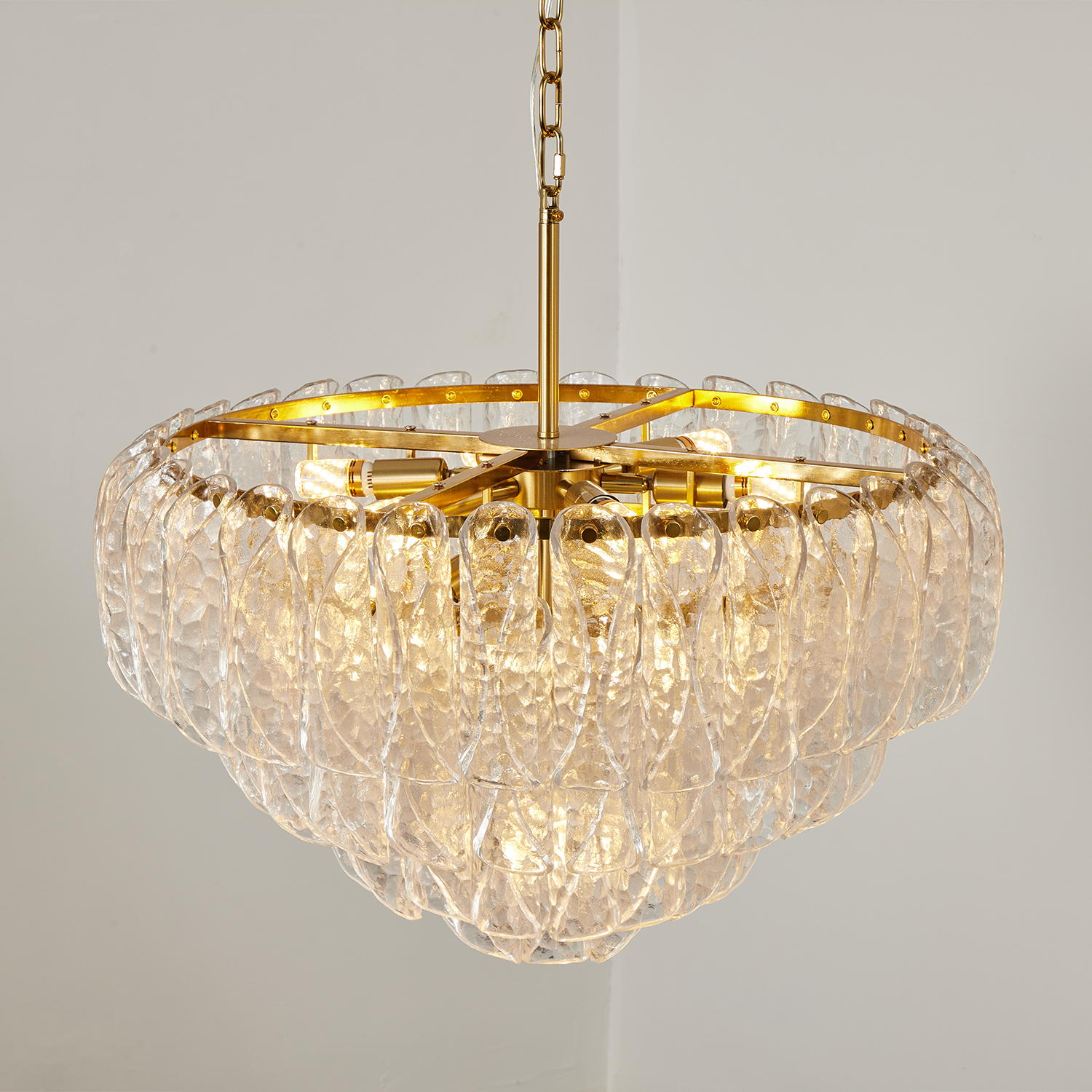 Italian Handcrafted Glass Cascade Chandelier