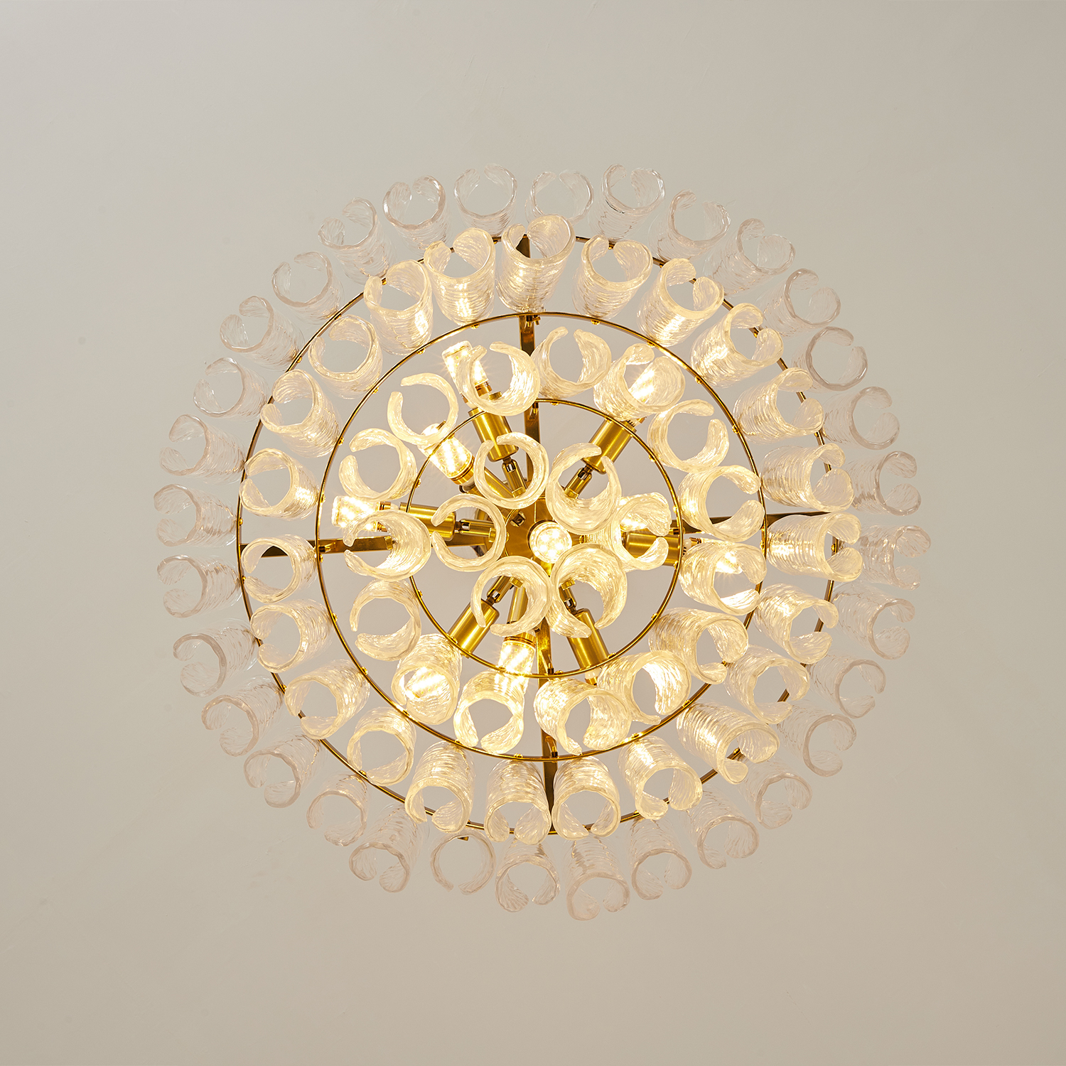Italian Handcrafted Glass Cascade Chandelier