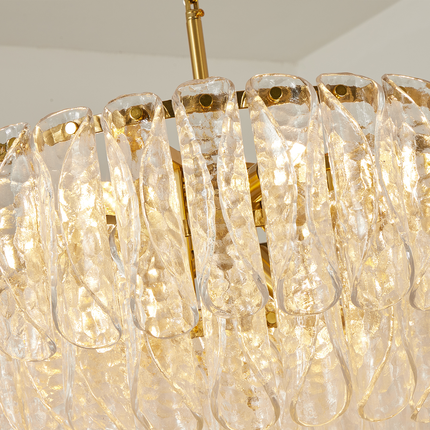 Italian Handcrafted Glass Cascade Chandelier