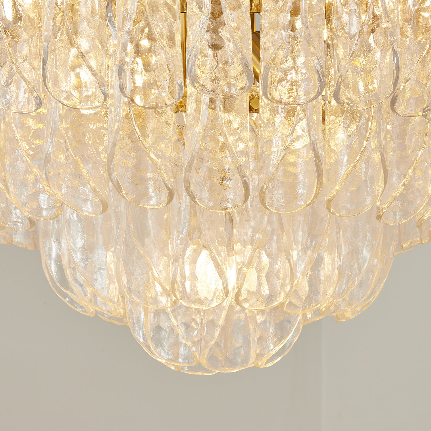 Italian Handcrafted Glass Cascade Chandelier