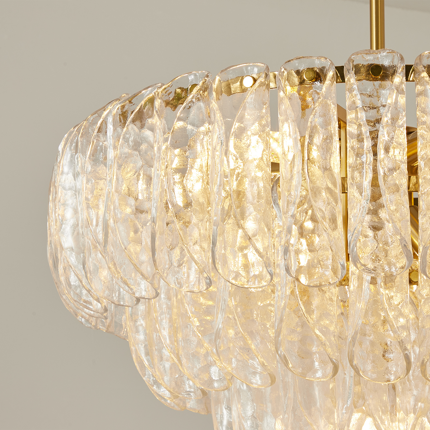 Italian Handcrafted Glass Cascade Chandelier