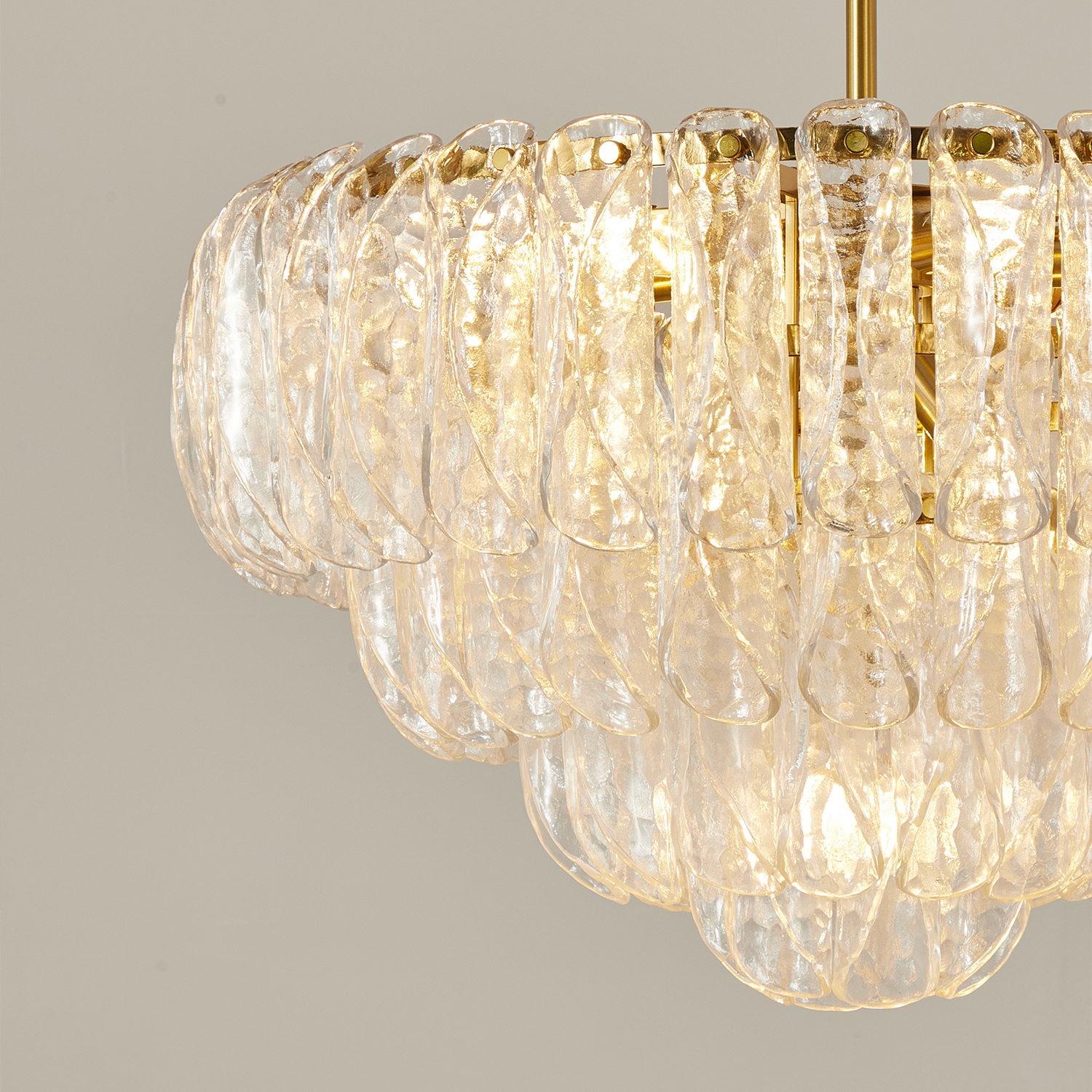 Italian Handcrafted Glass Cascade Chandelier