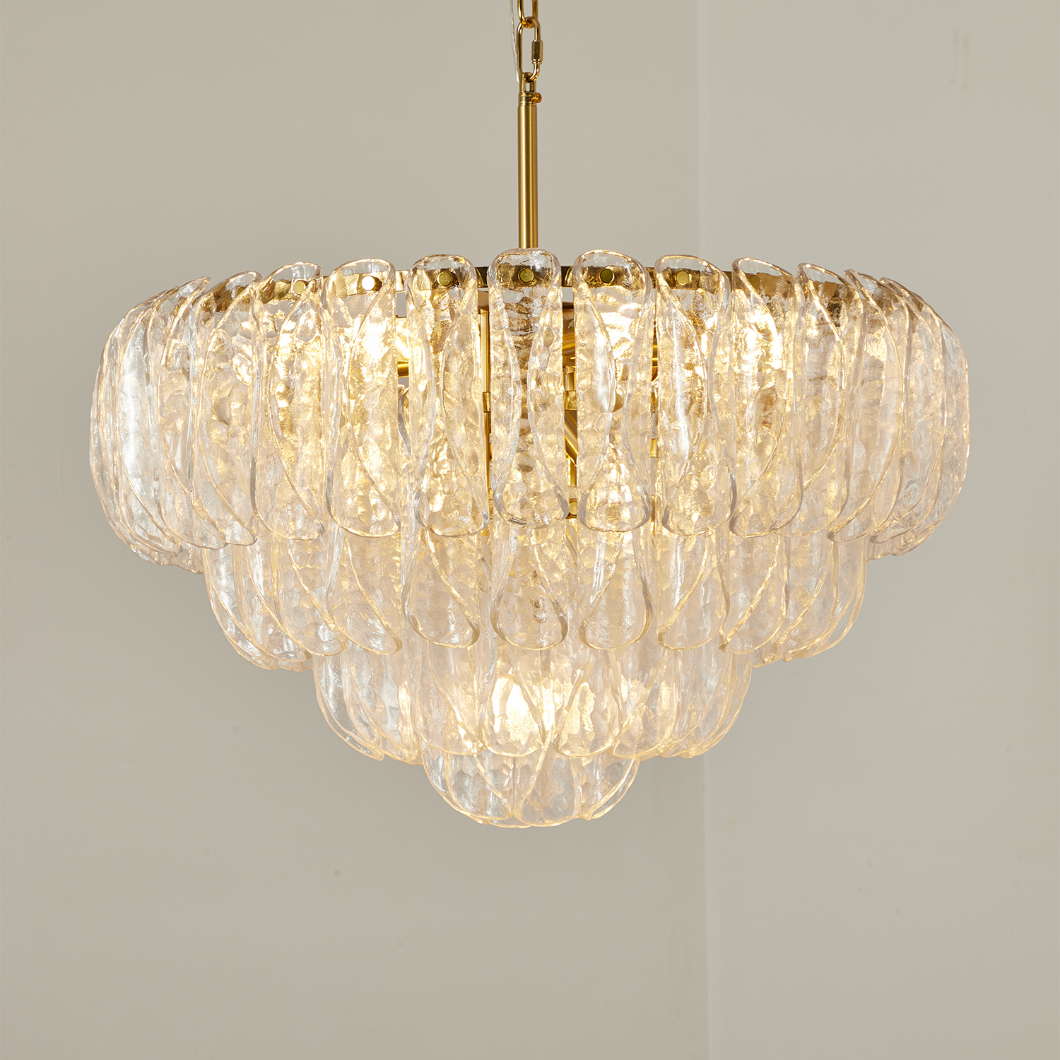 Italian Handcrafted Glass Cascade Chandelier