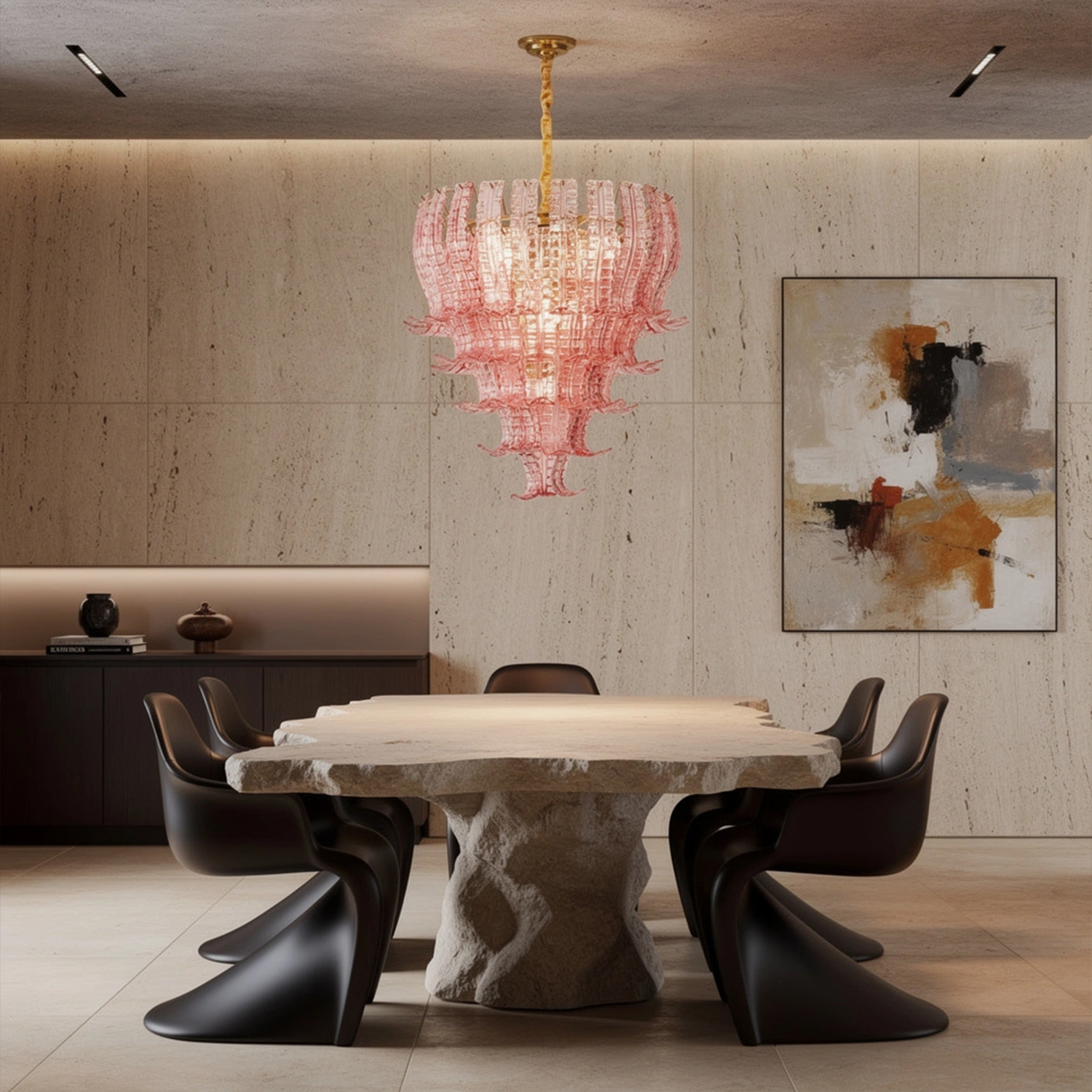 Italian Murano Felci Glass Chandeliers