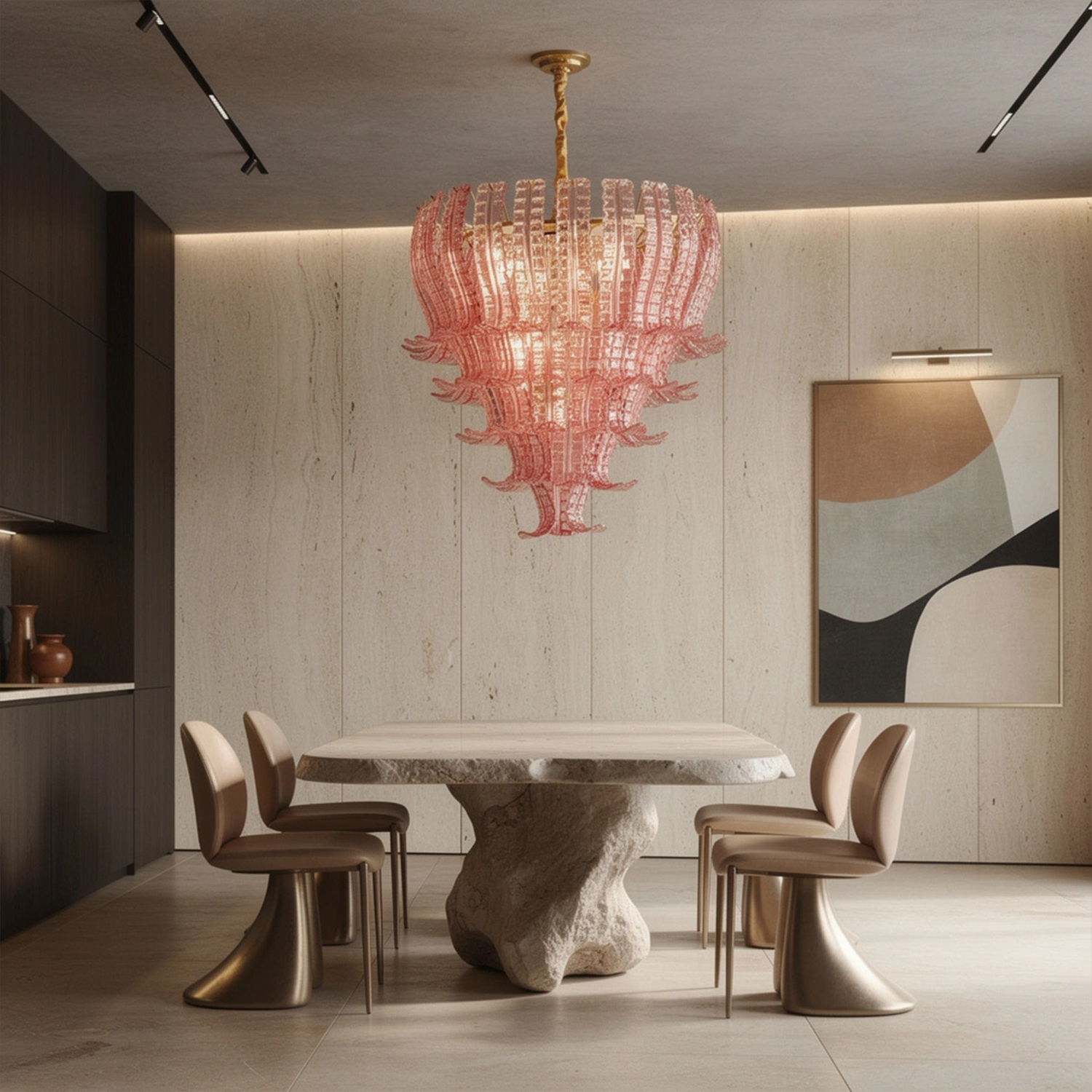 Italian Murano Felci Glass Chandeliers