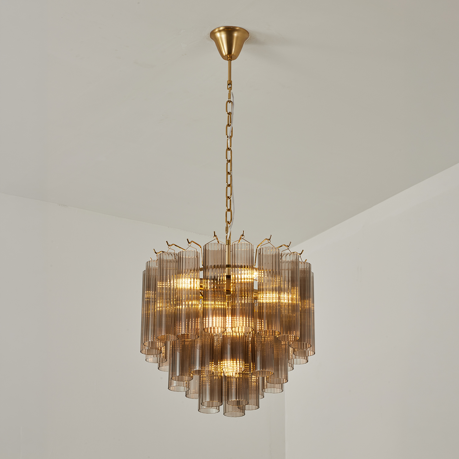 Italian Style Glass Tube Chandelier