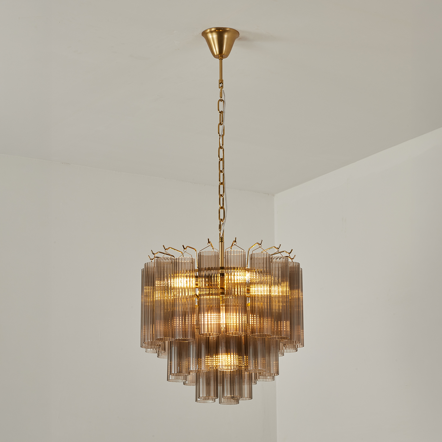 Italian Style Glass Tube Chandelier
