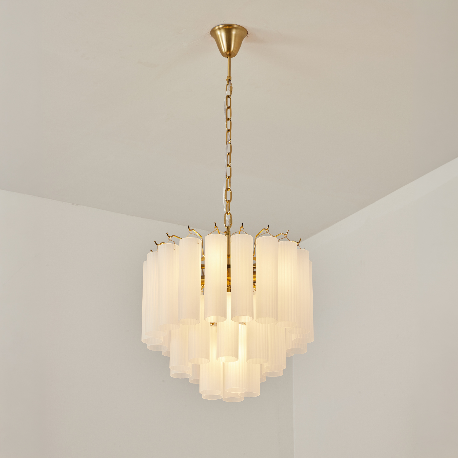 Italian Style Glass Tube Chandelier