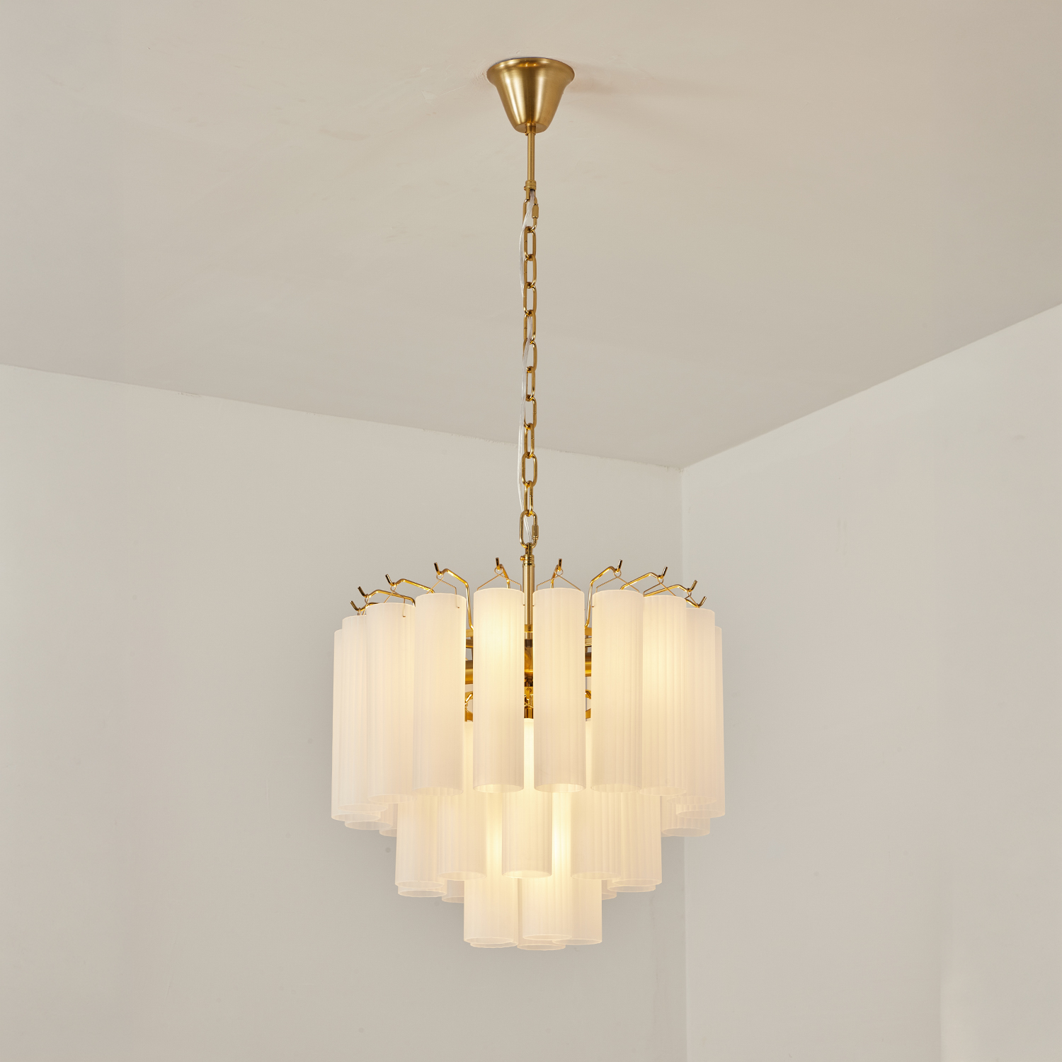 Italian Style Glass Tube Chandelier