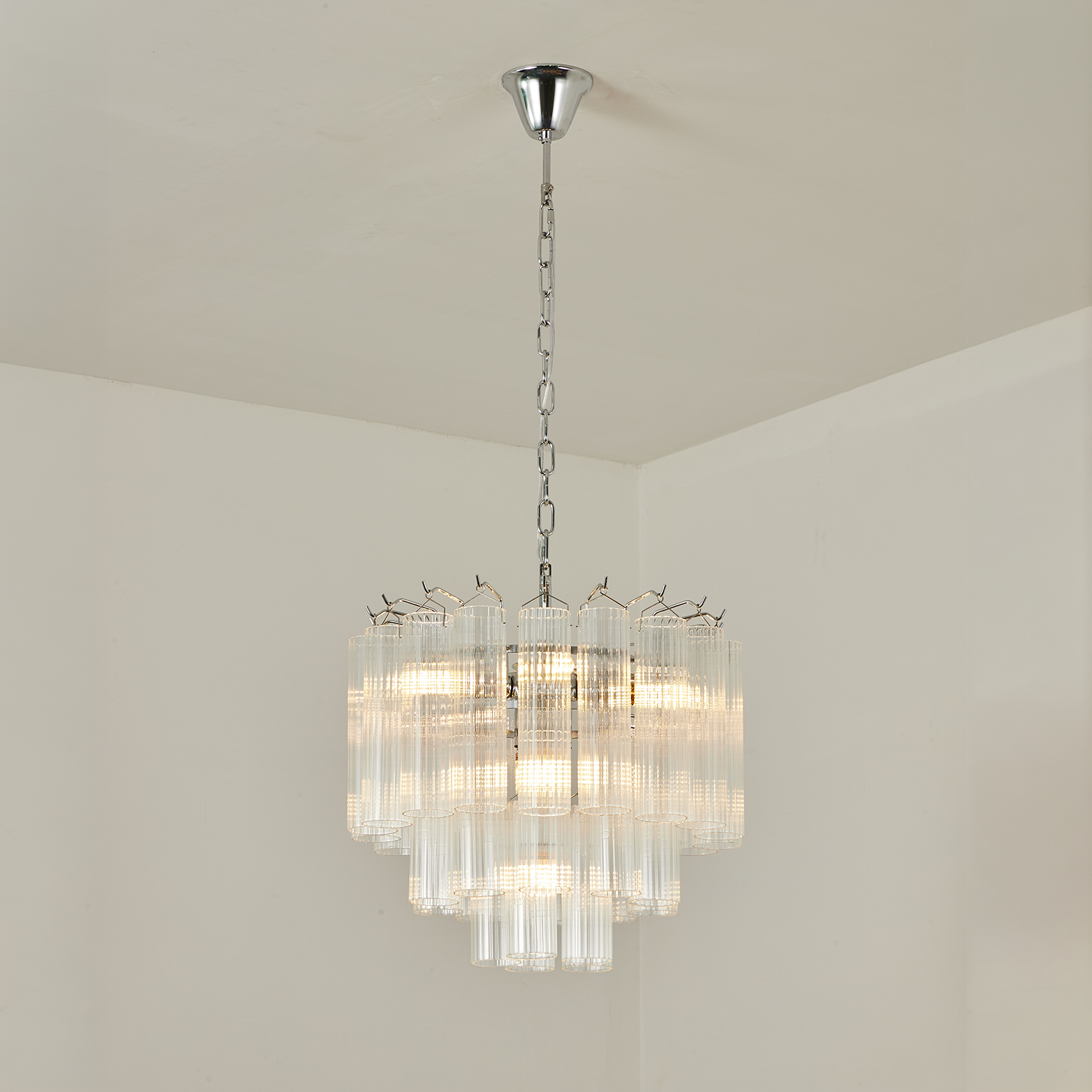Italian Style Glass Tube Chandelier