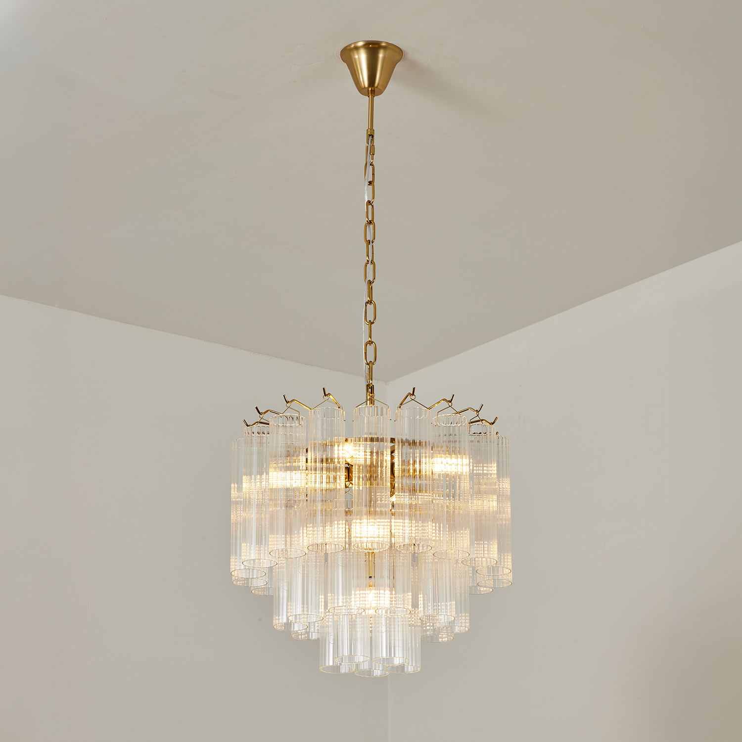 Italian Style Glass Tube Chandelier