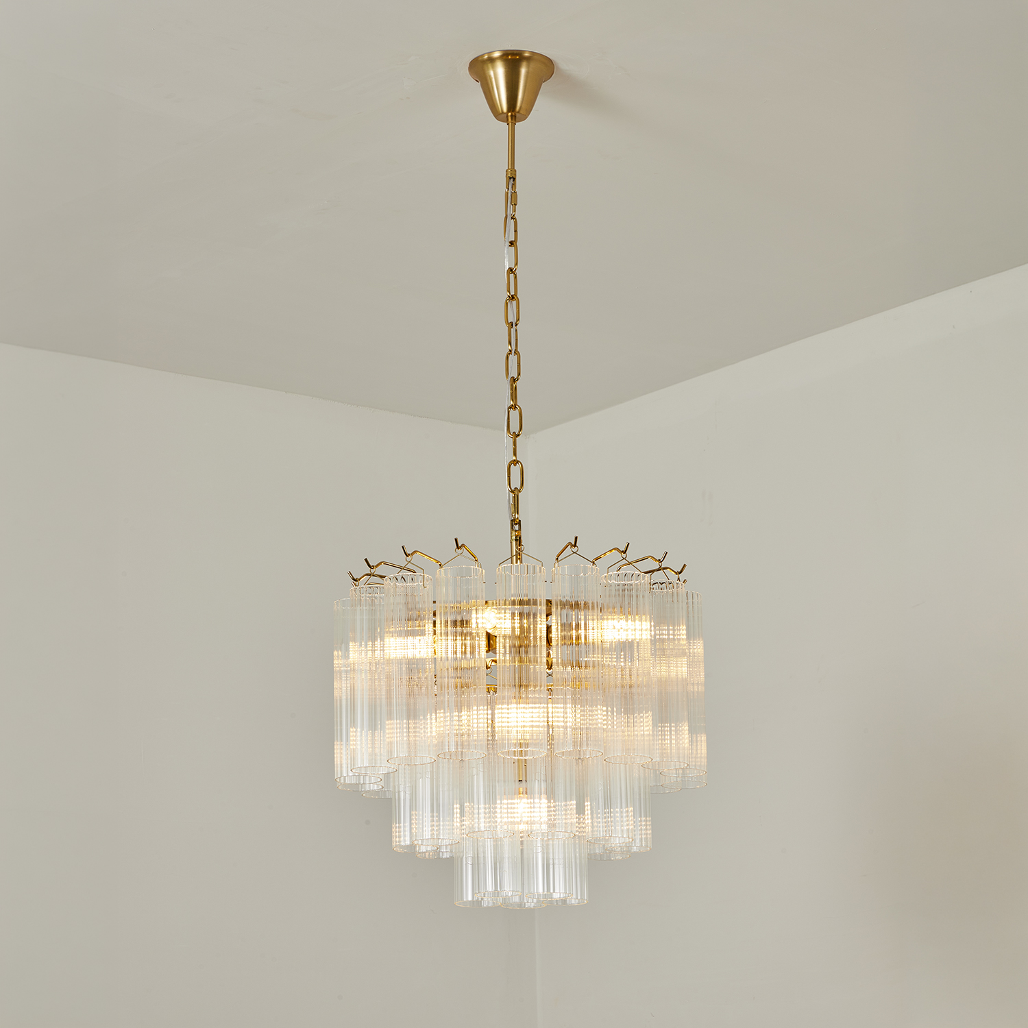 Italian Style Glass Tube Chandelier
