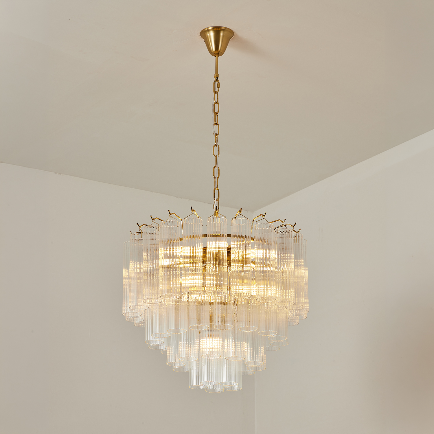 Italian Style Glass Tube Chandelier