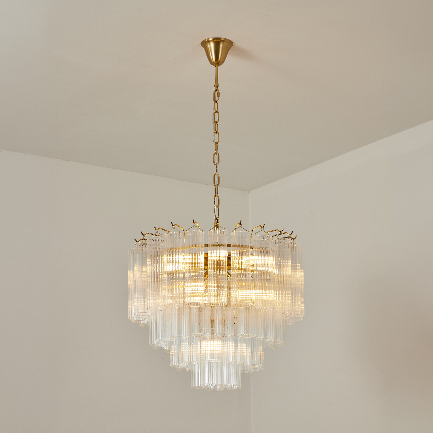 Italian Style Glass Tube Chandelier