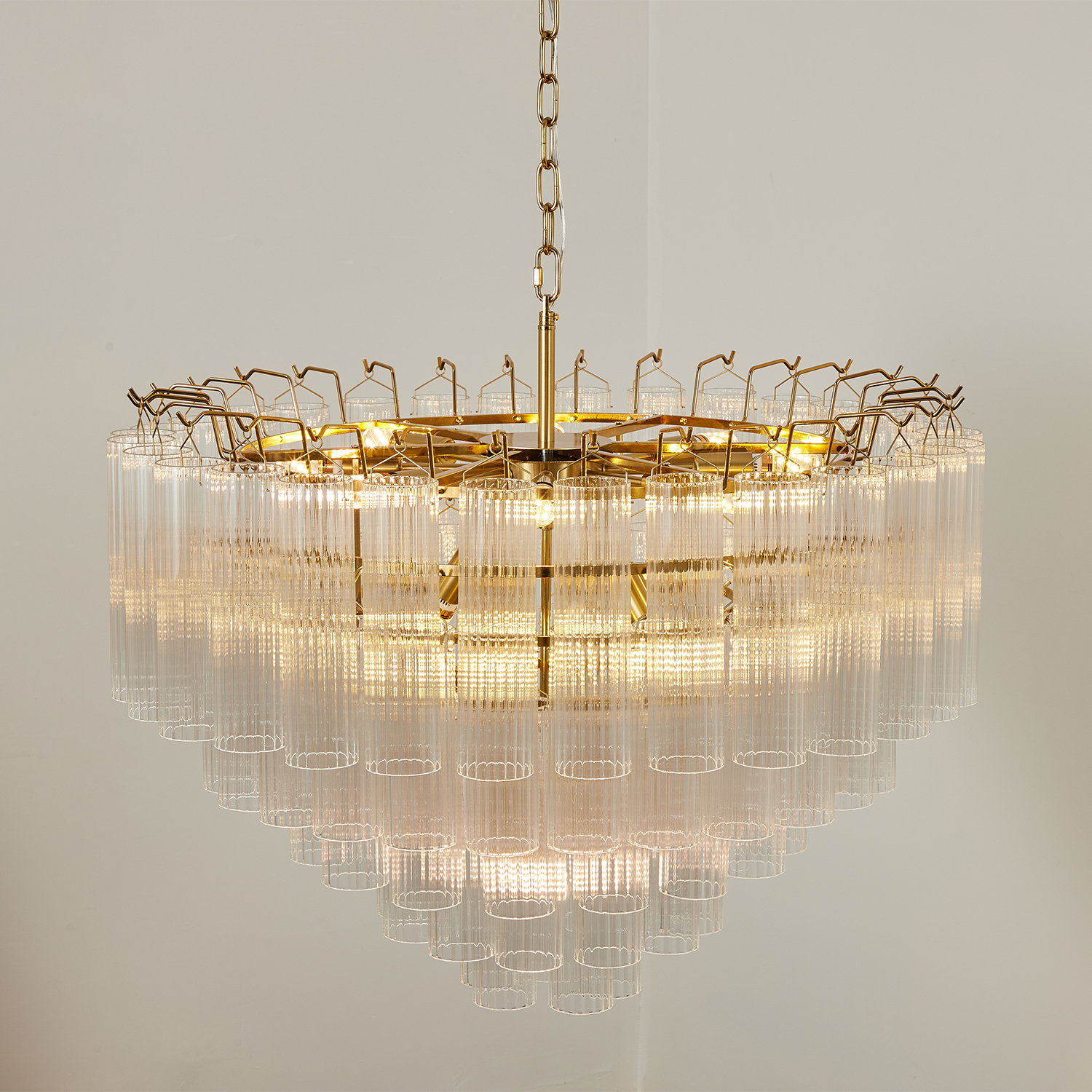 Italian Style Glass Tube Chandelier