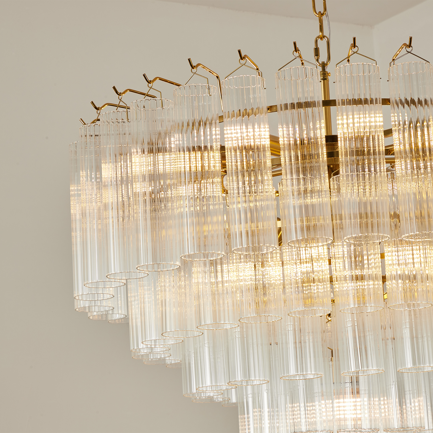 Italian Style Glass Tube Chandelier