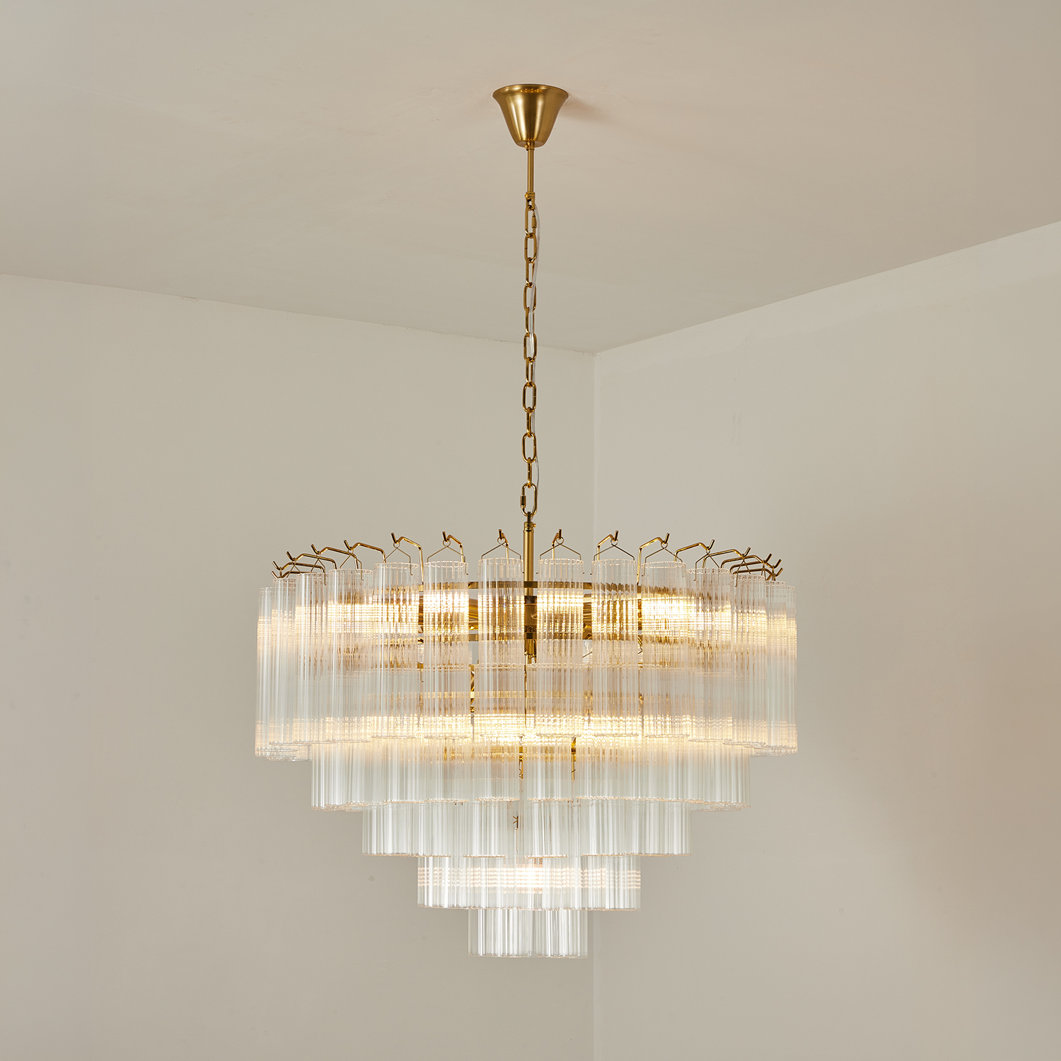 Italian Style Glass Tube Chandelier