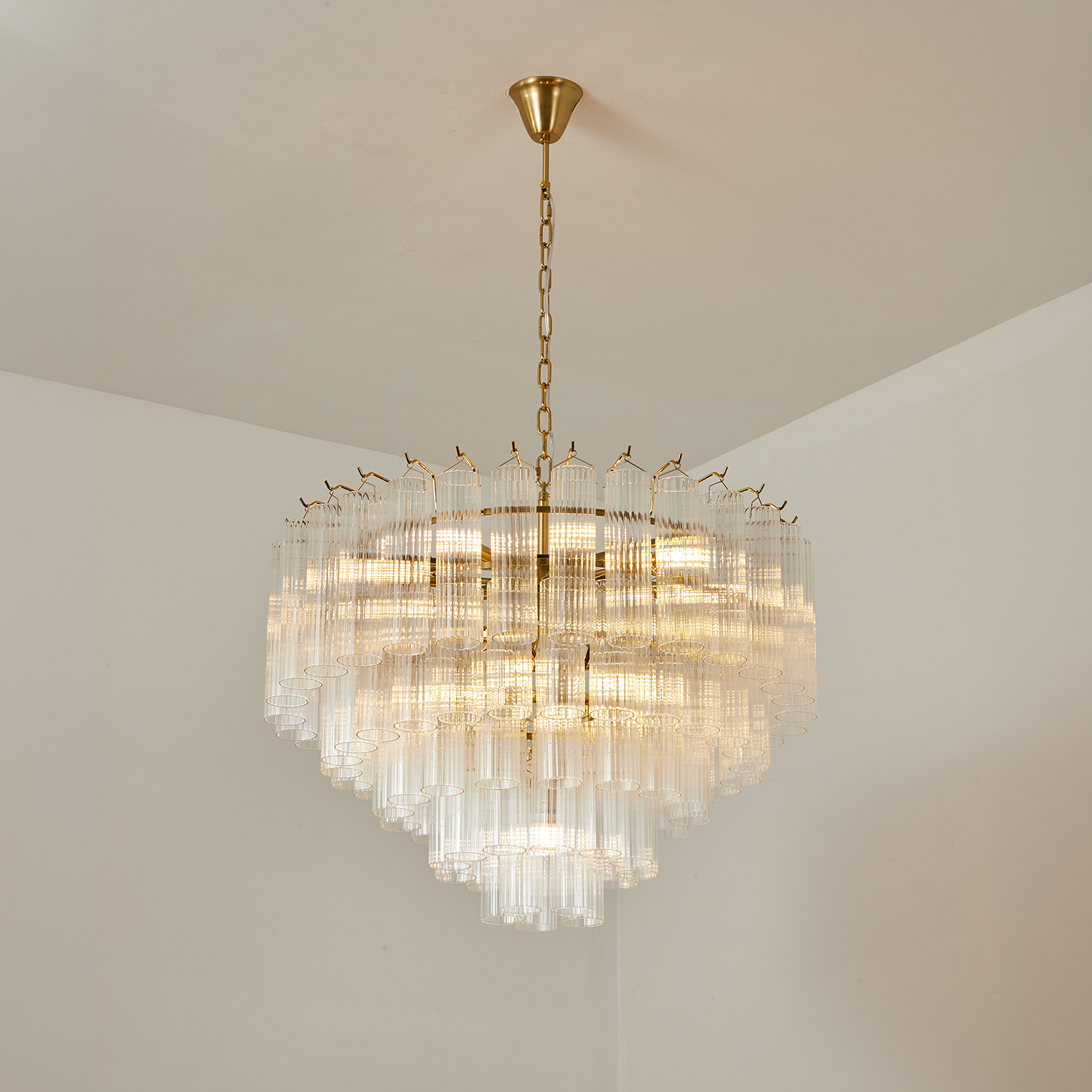 Italian Style Glass Tube Chandelier