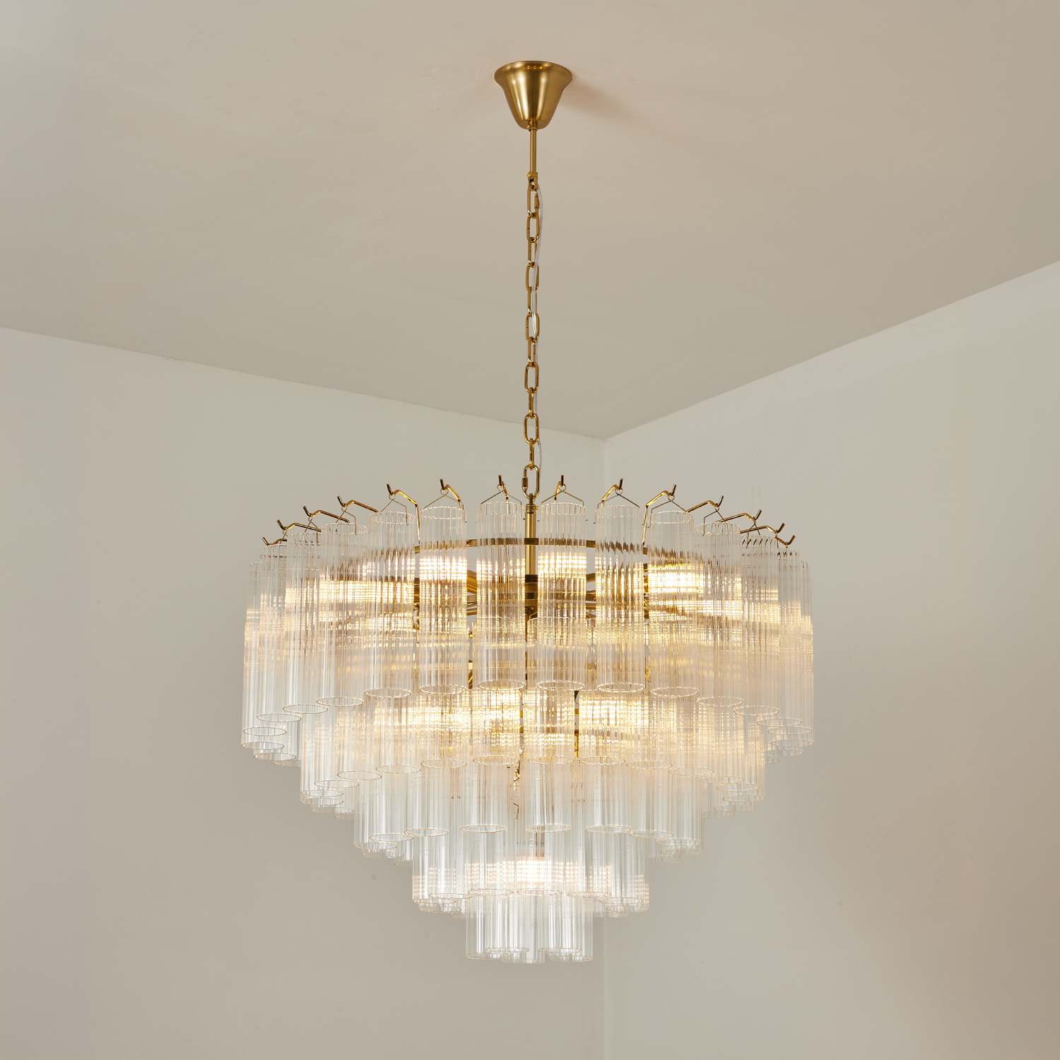 Italian Style Glass Tube Chandelier
