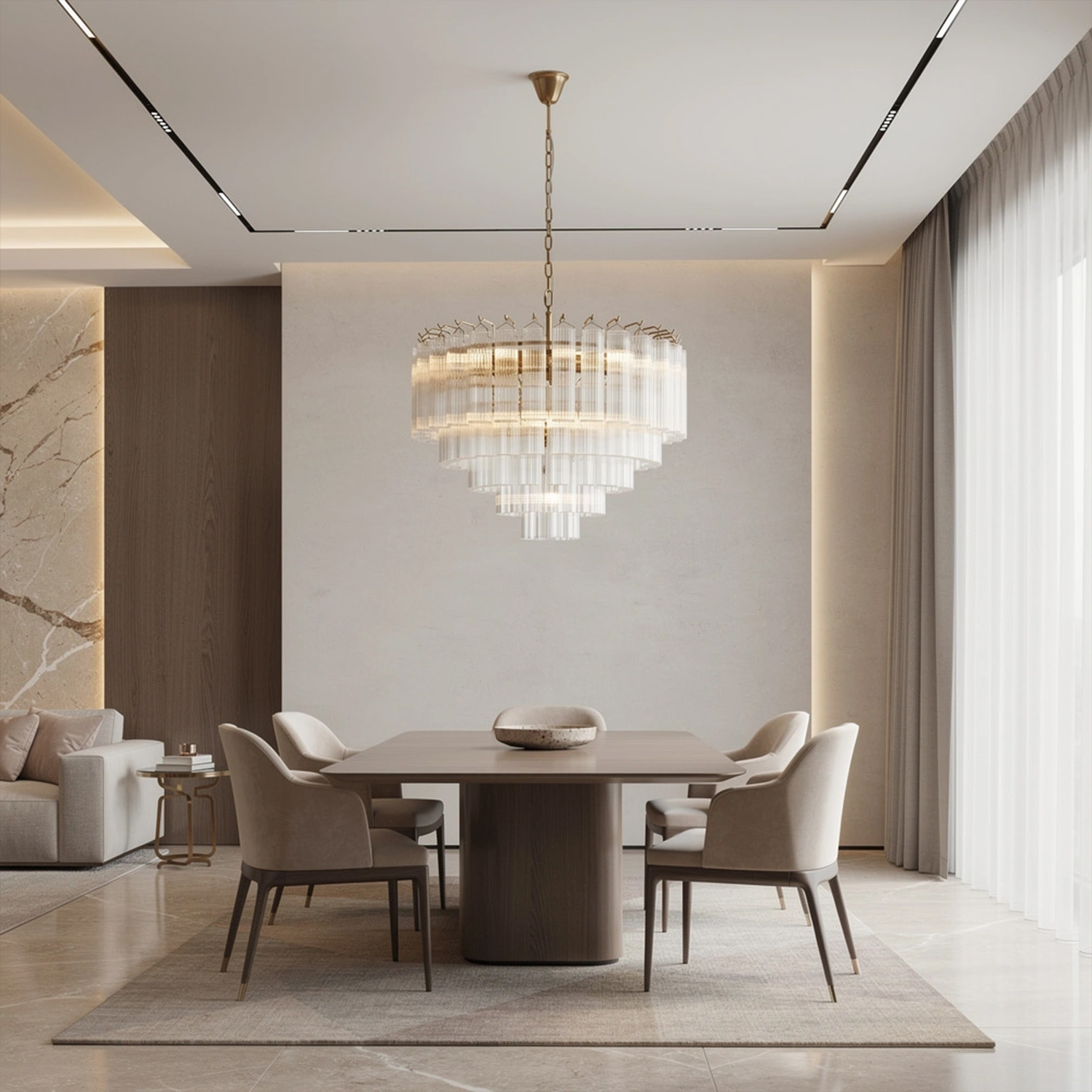 Italian Style Glass Tube Chandelier