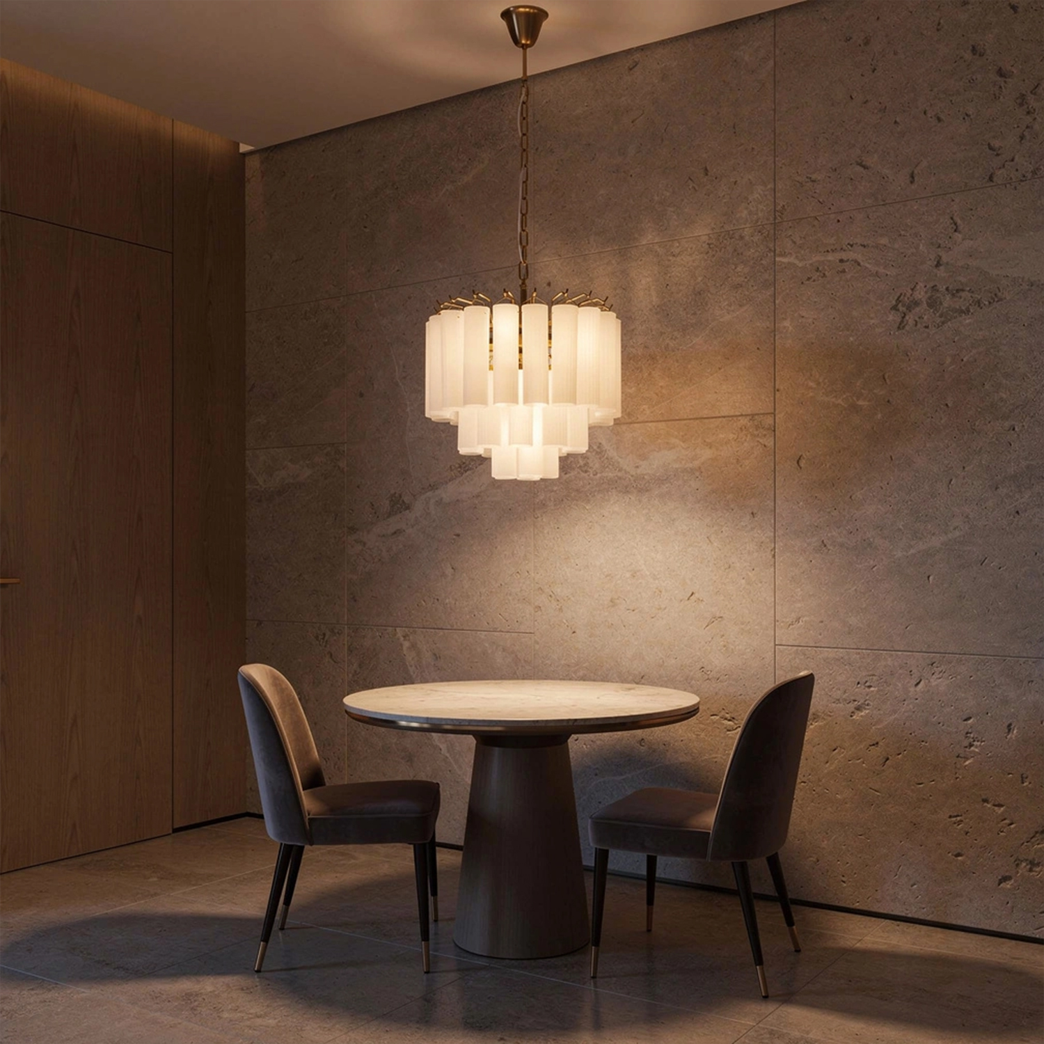 Italian Style Glass Tube Chandelier
