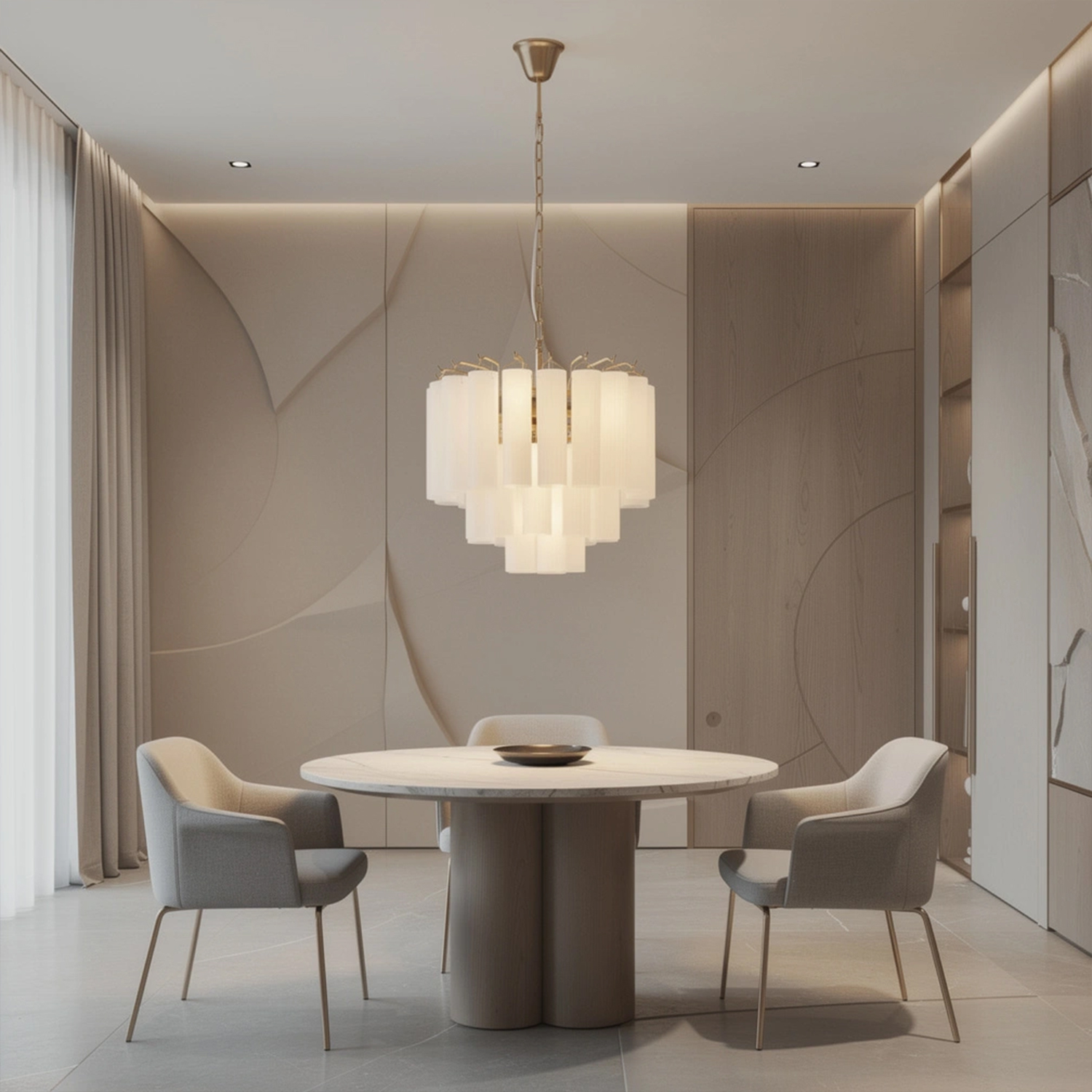 Italian Style Glass Tube Chandelier