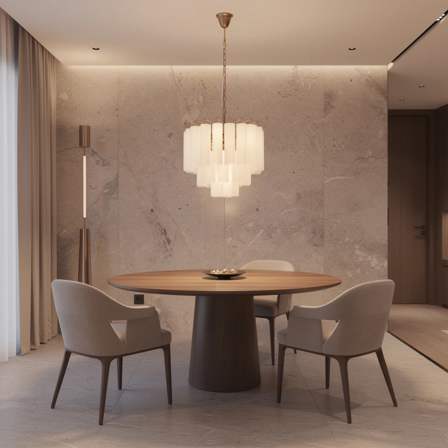 Italian Style Glass Tube Chandelier