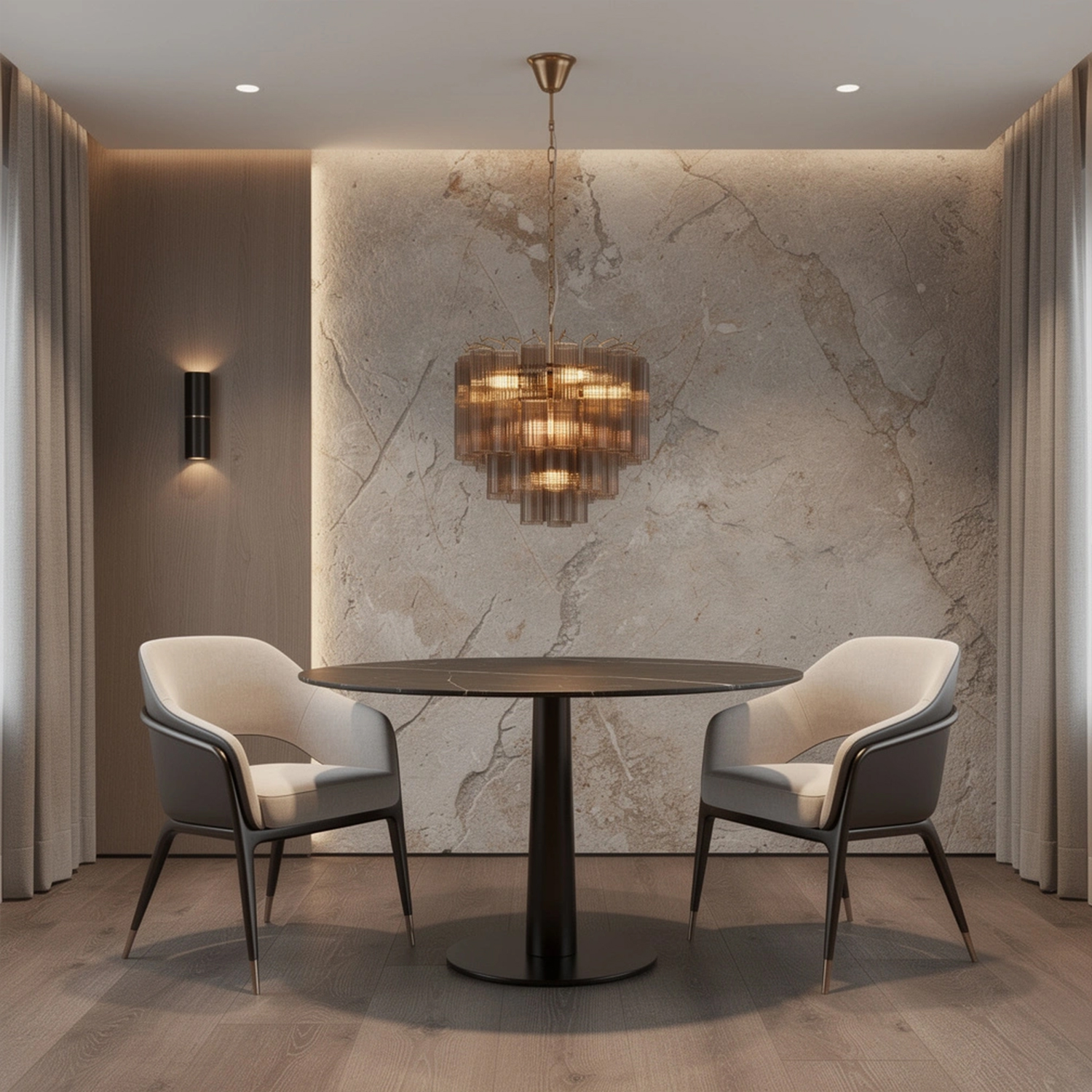 Italian Style Glass Tube Chandelier