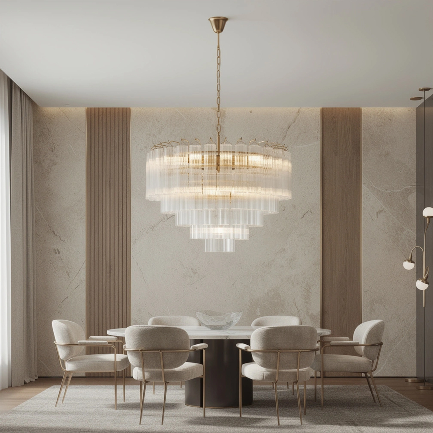Italian Style Glass Tube Chandelier