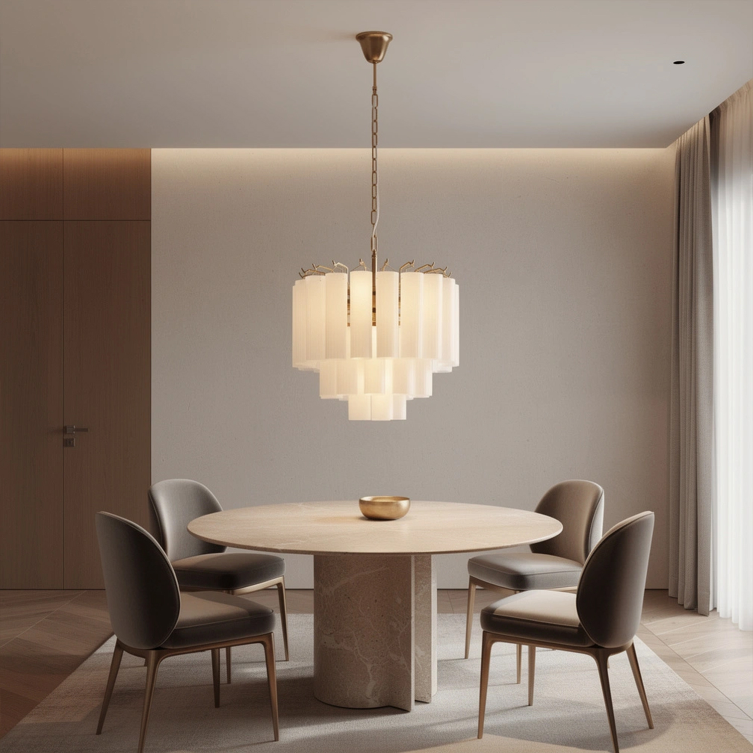 Italian Style Glass Tube Chandelier