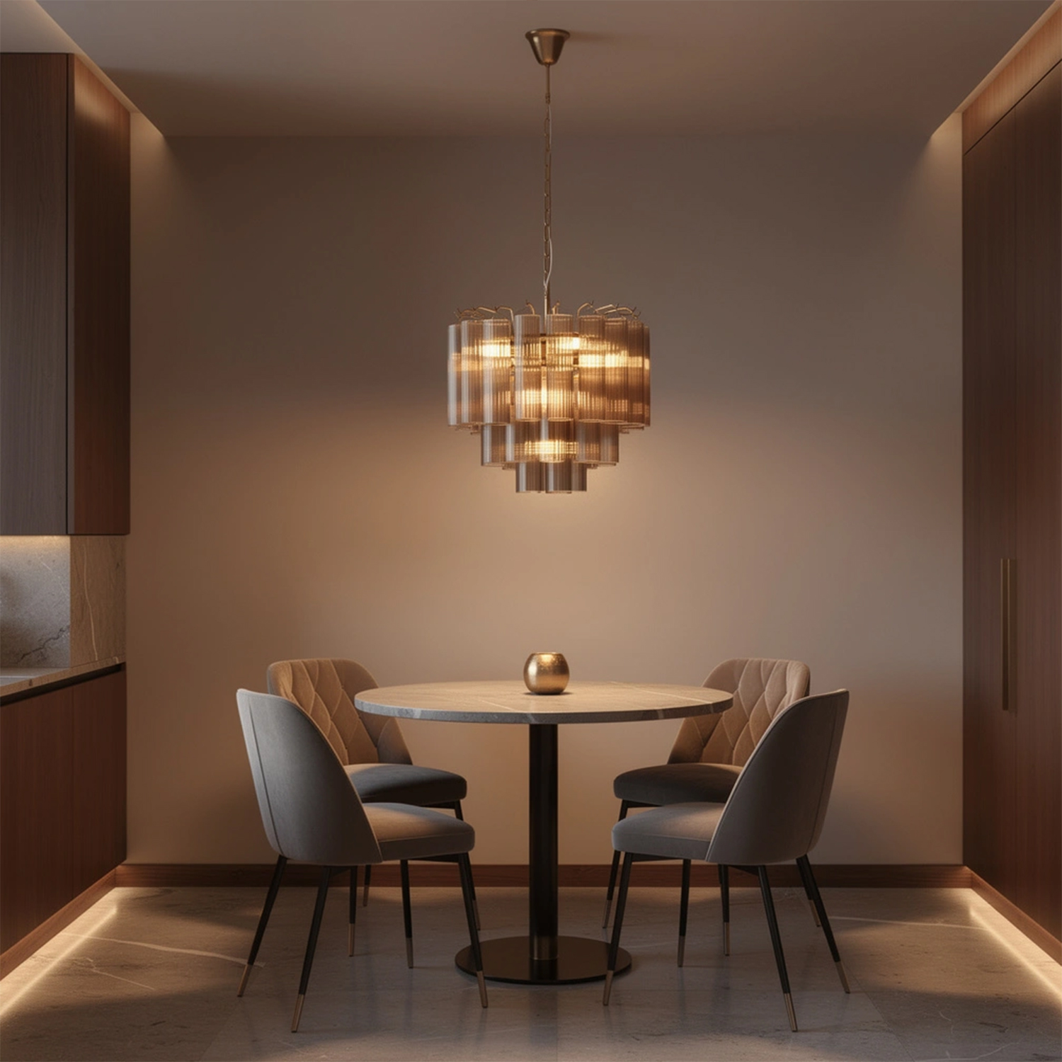Italian Style Glass Tube Chandelier