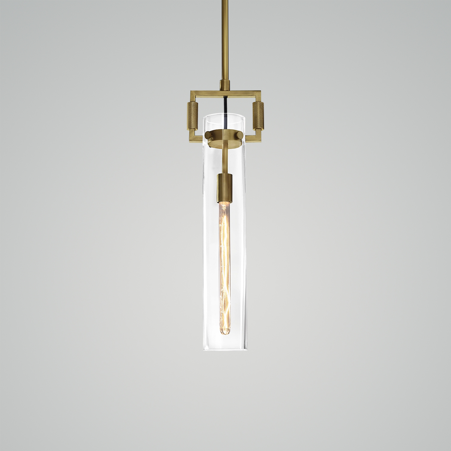 Machinist Glass Cylinder Pendant Light
