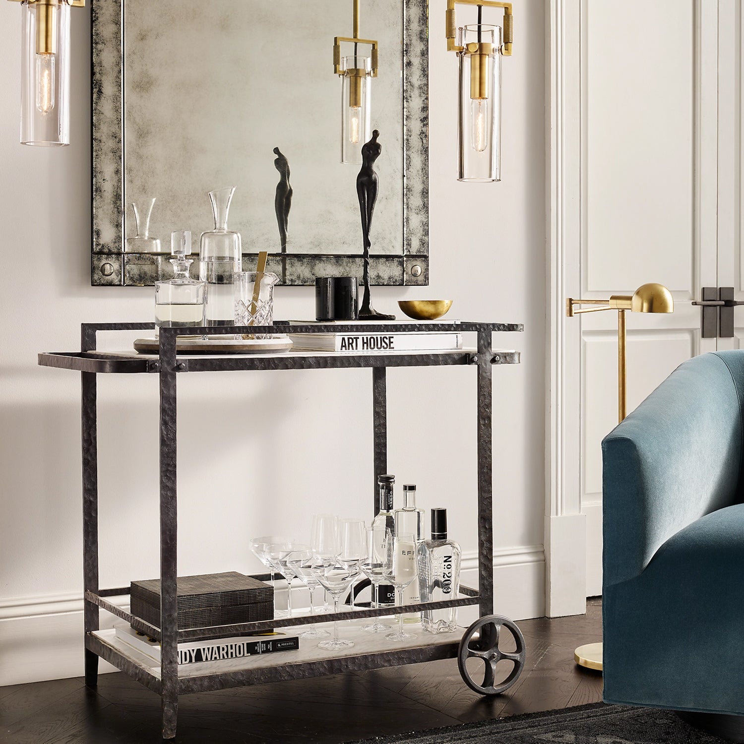 Machinist Glass Cylinder Pendant Light